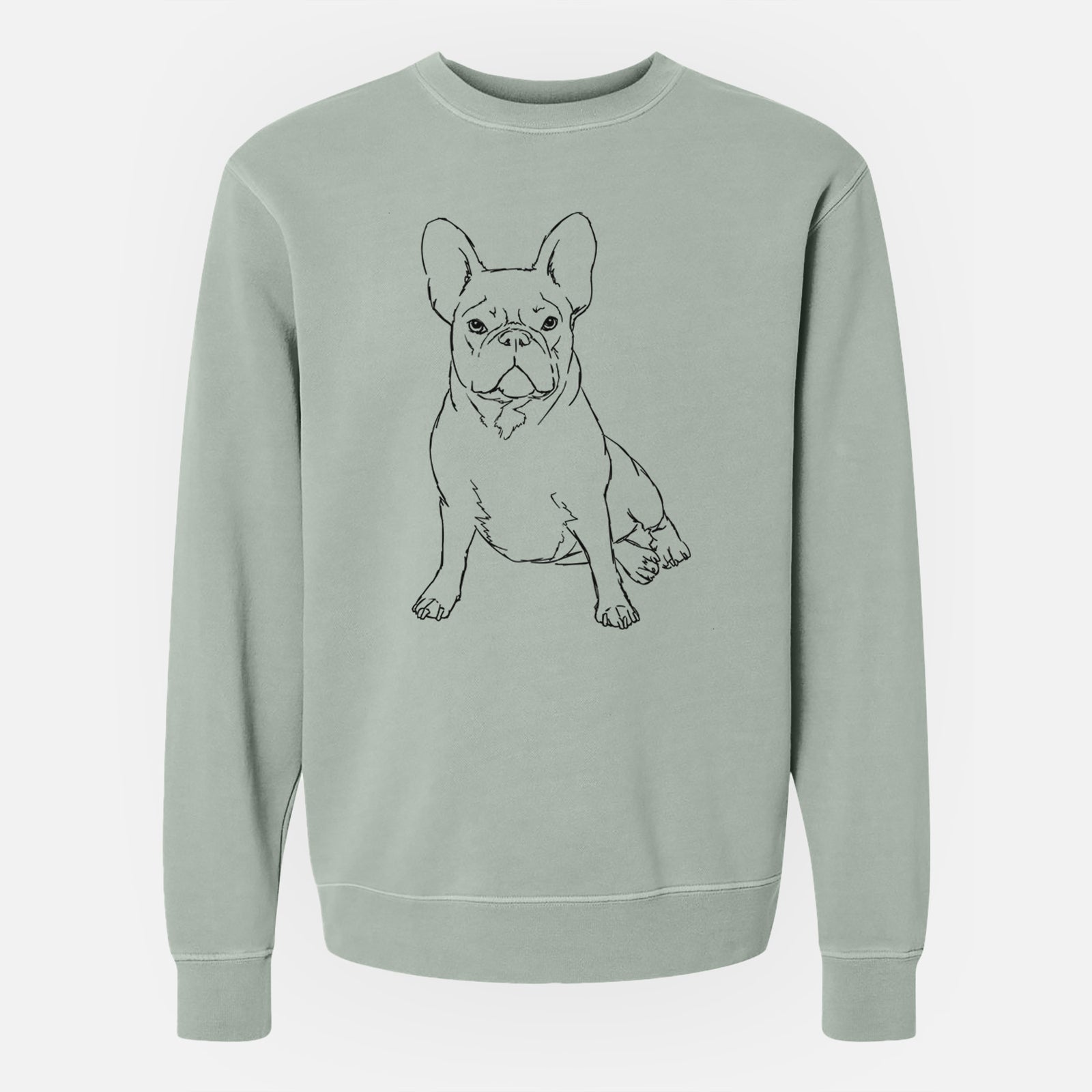 Doodled Violet the French Bulldog - Unisex Pigment Dyed Crew Sweatshirt