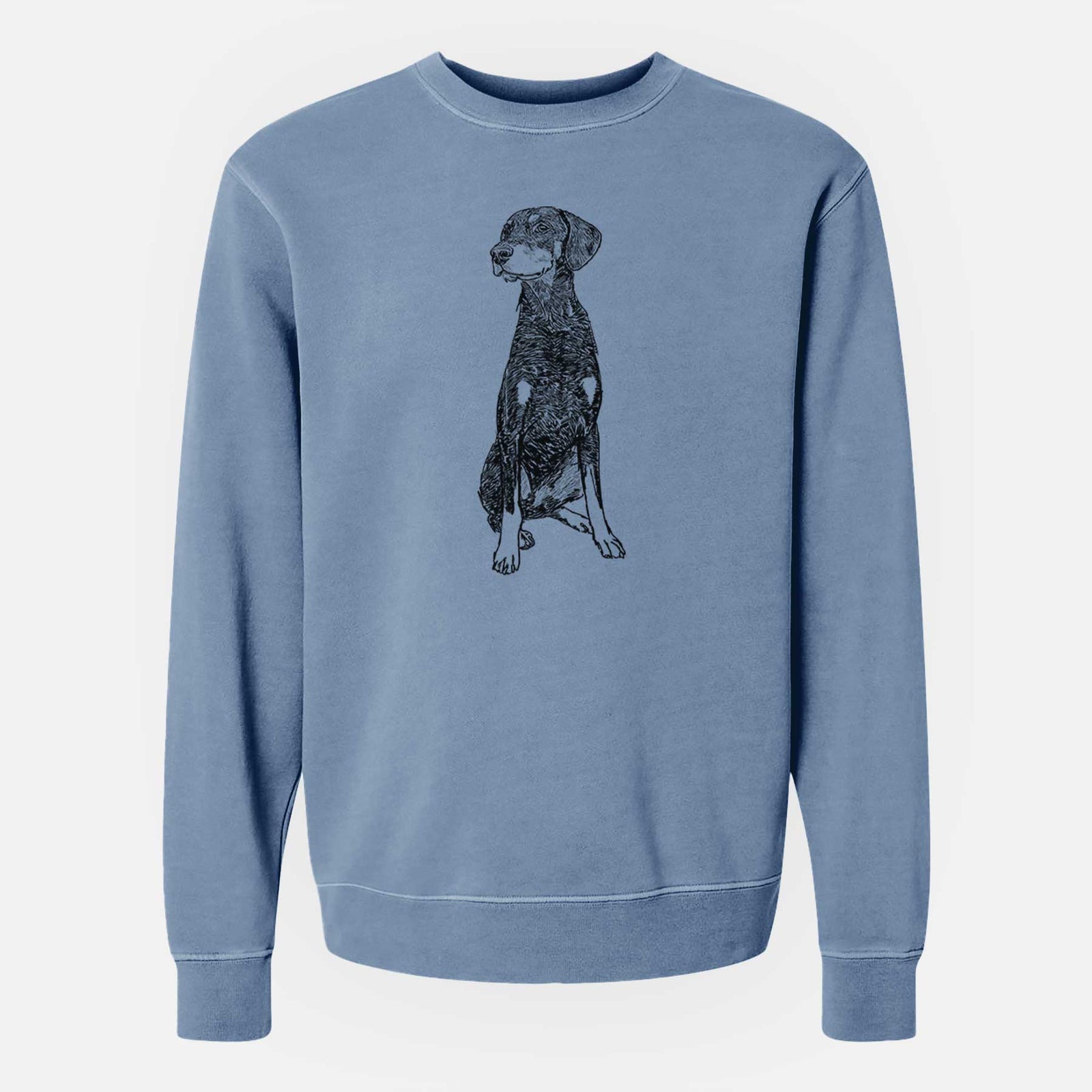 Doodled Whiskey the Doberman Pinscher - Unisex Pigment Dyed Crew Sweatshirt