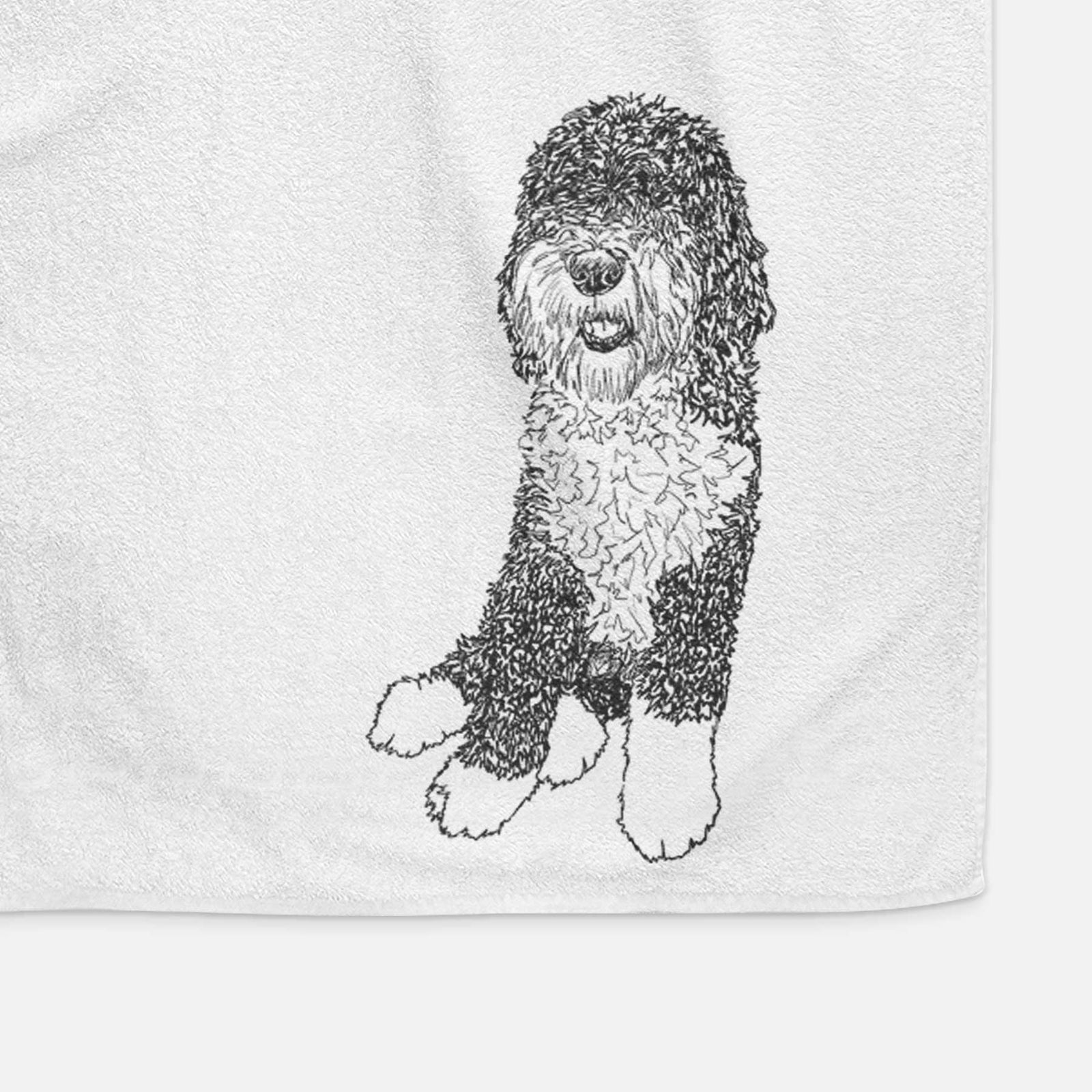Doodled Whittaker the Sheepadoodle Decorative Hand Towel