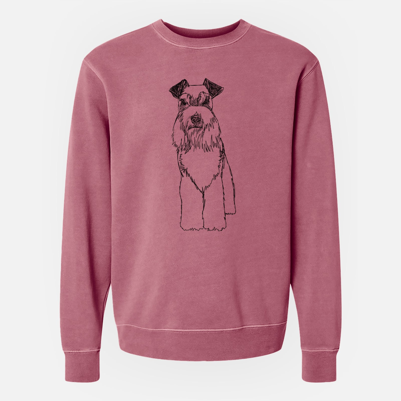 Doodled Wilco the Standard Schnauzer - Unisex Pigment Dyed Crew Sweatshirt