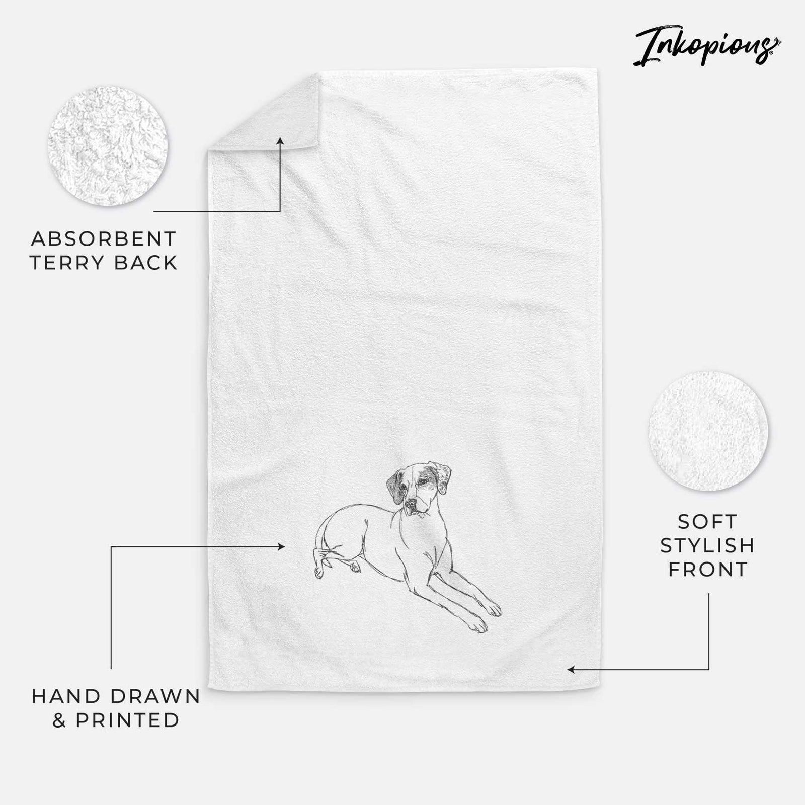 Doodled Willow the English Pointer Decorative Hand Towel