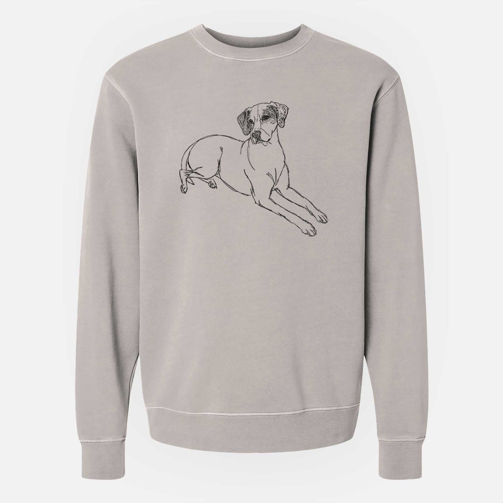Doodled Willow the English Pointer - Unisex Pigment Dyed Crew Sweatshirt