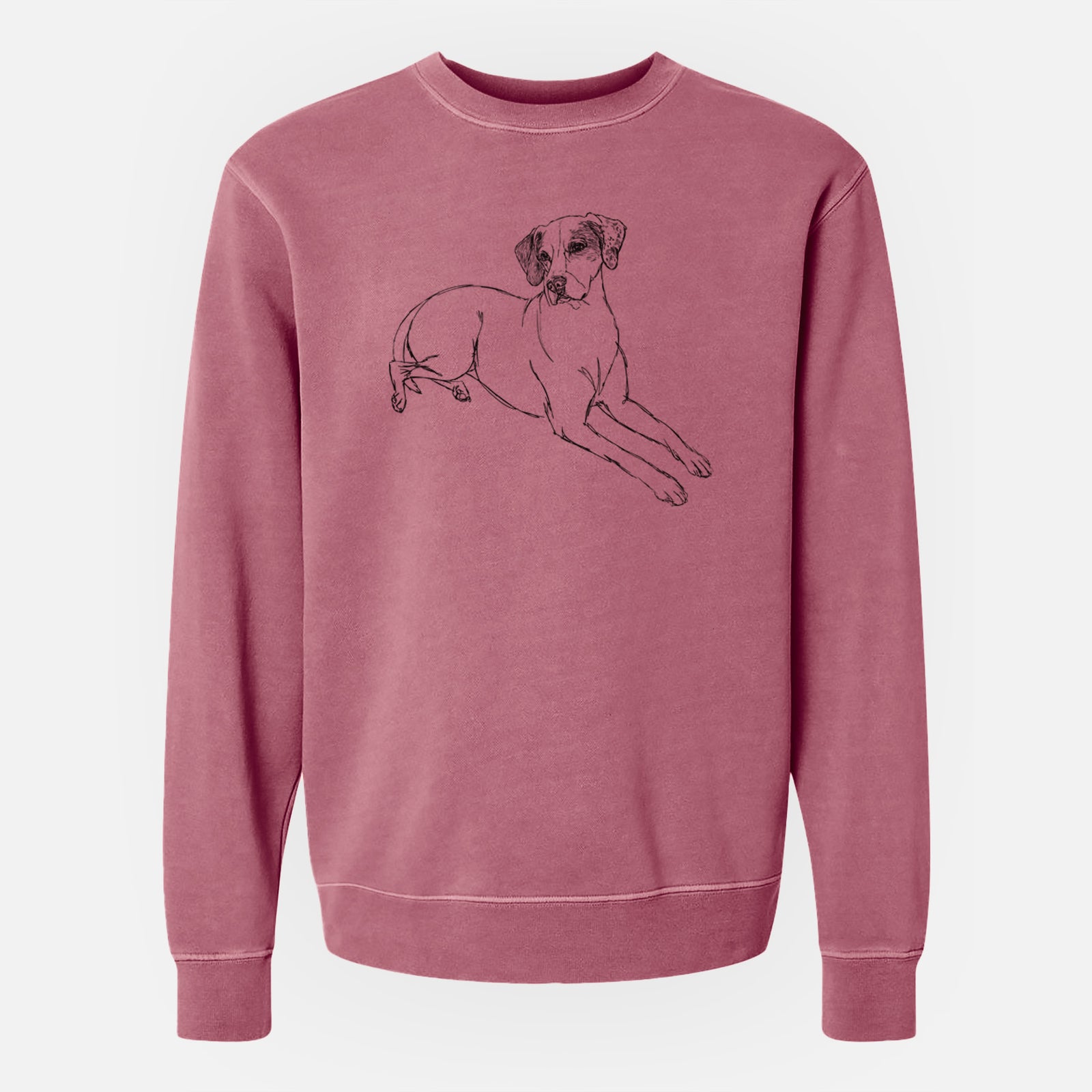 Doodled Willow the English Pointer - Unisex Pigment Dyed Crew Sweatshirt