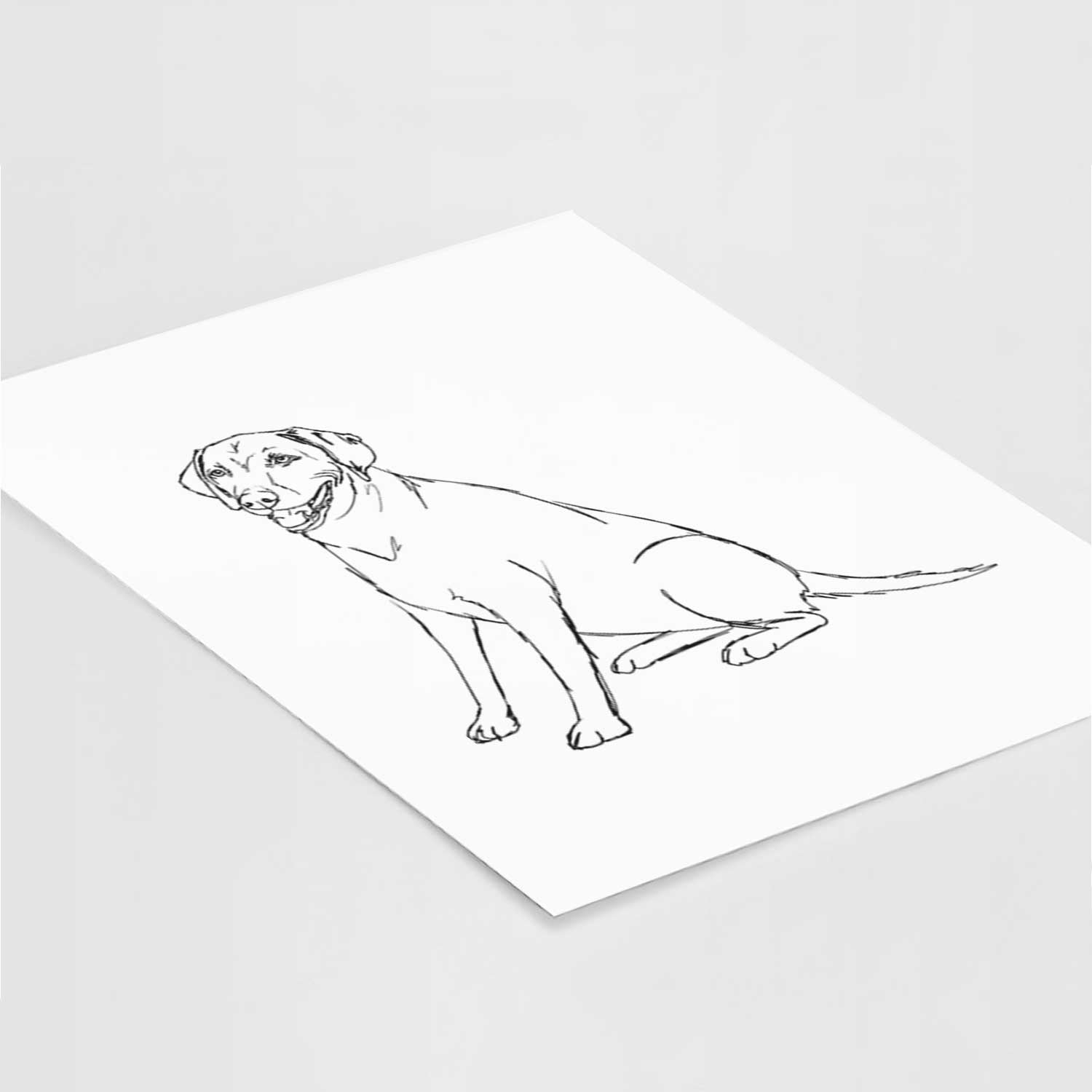 Doodled Winston the Labmaraner Art Print