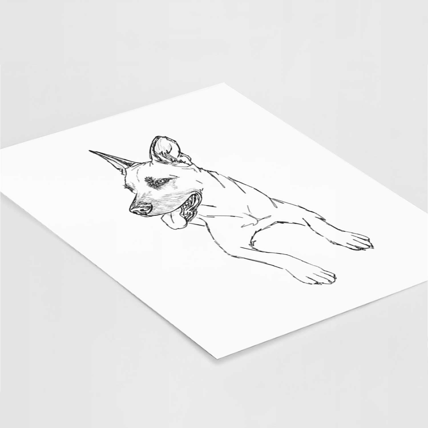 Doodled Winston the Mixed Breed Art Print
