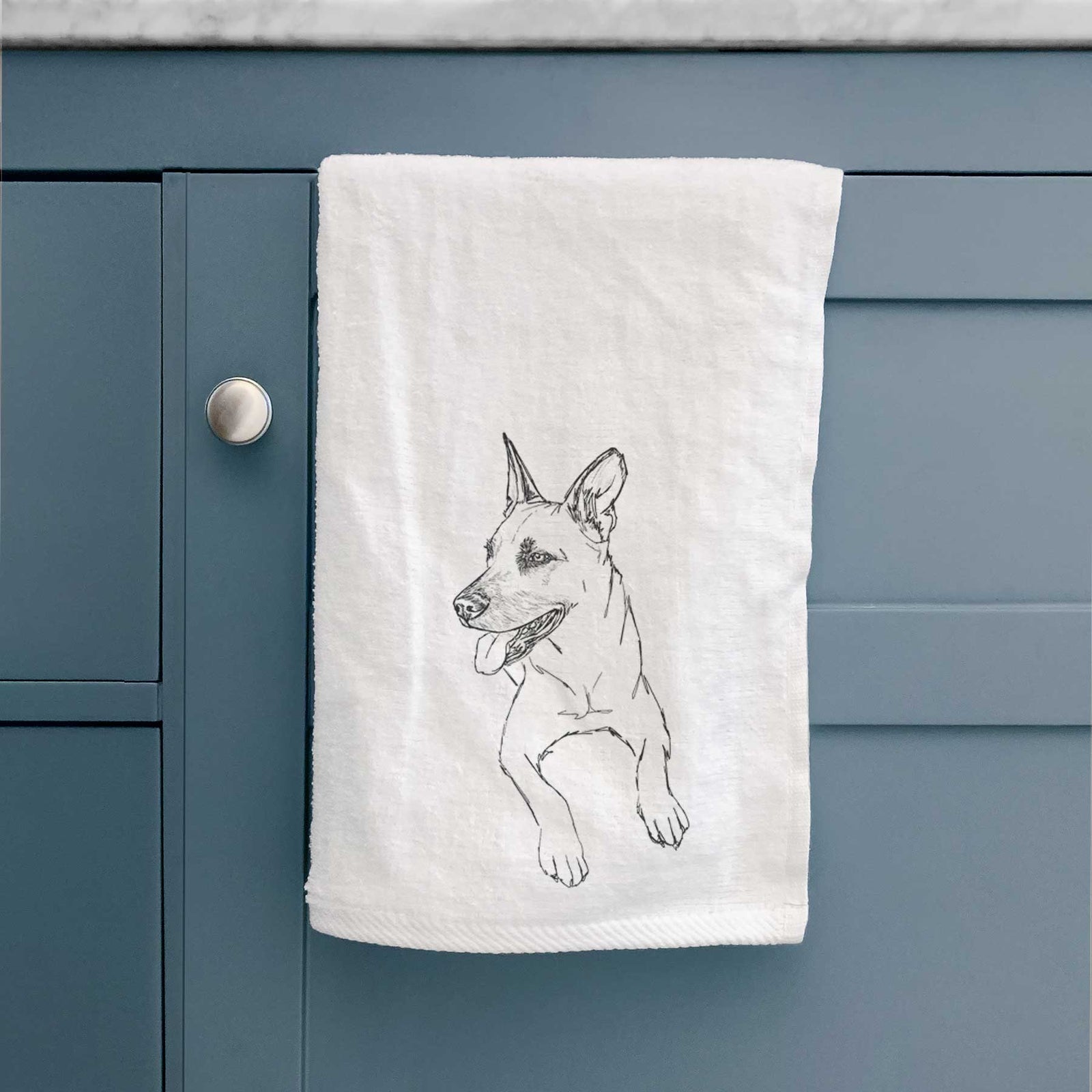 Doodled Winston the Mixed Breed Decorative Hand Towel