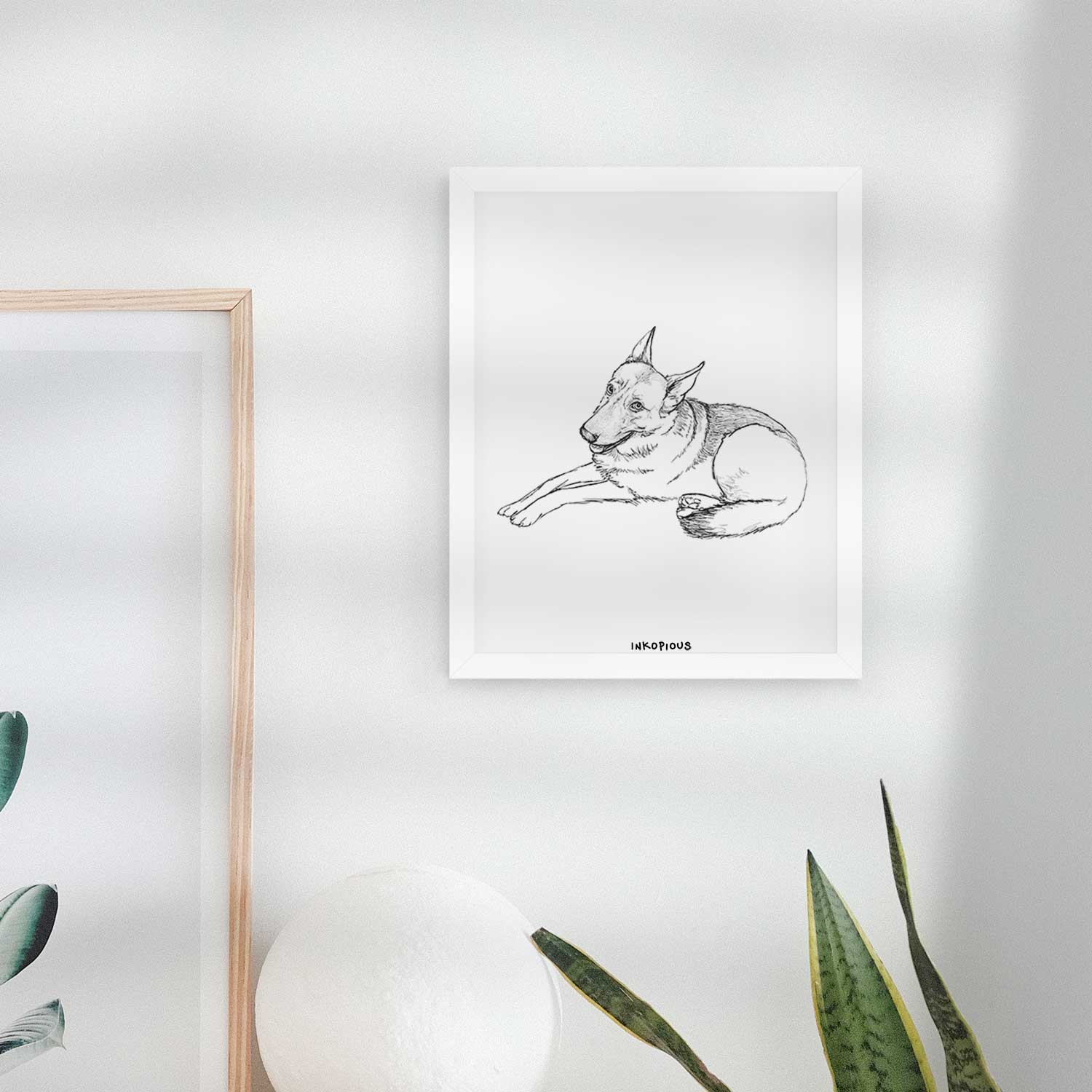 Doodled Zeussy the German Shepherd Art Print