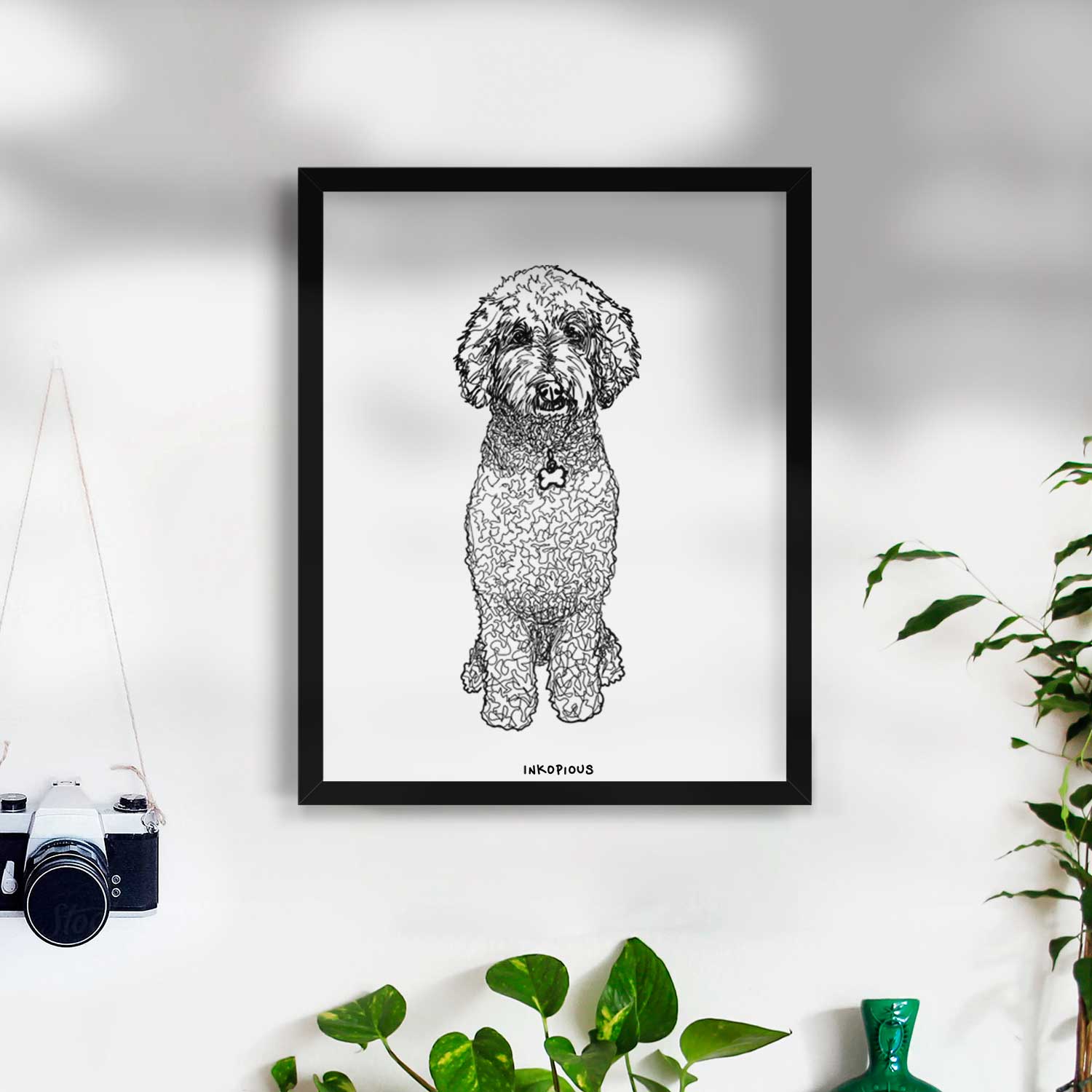 Doodled Zoe the Standard Poodle Art Print
