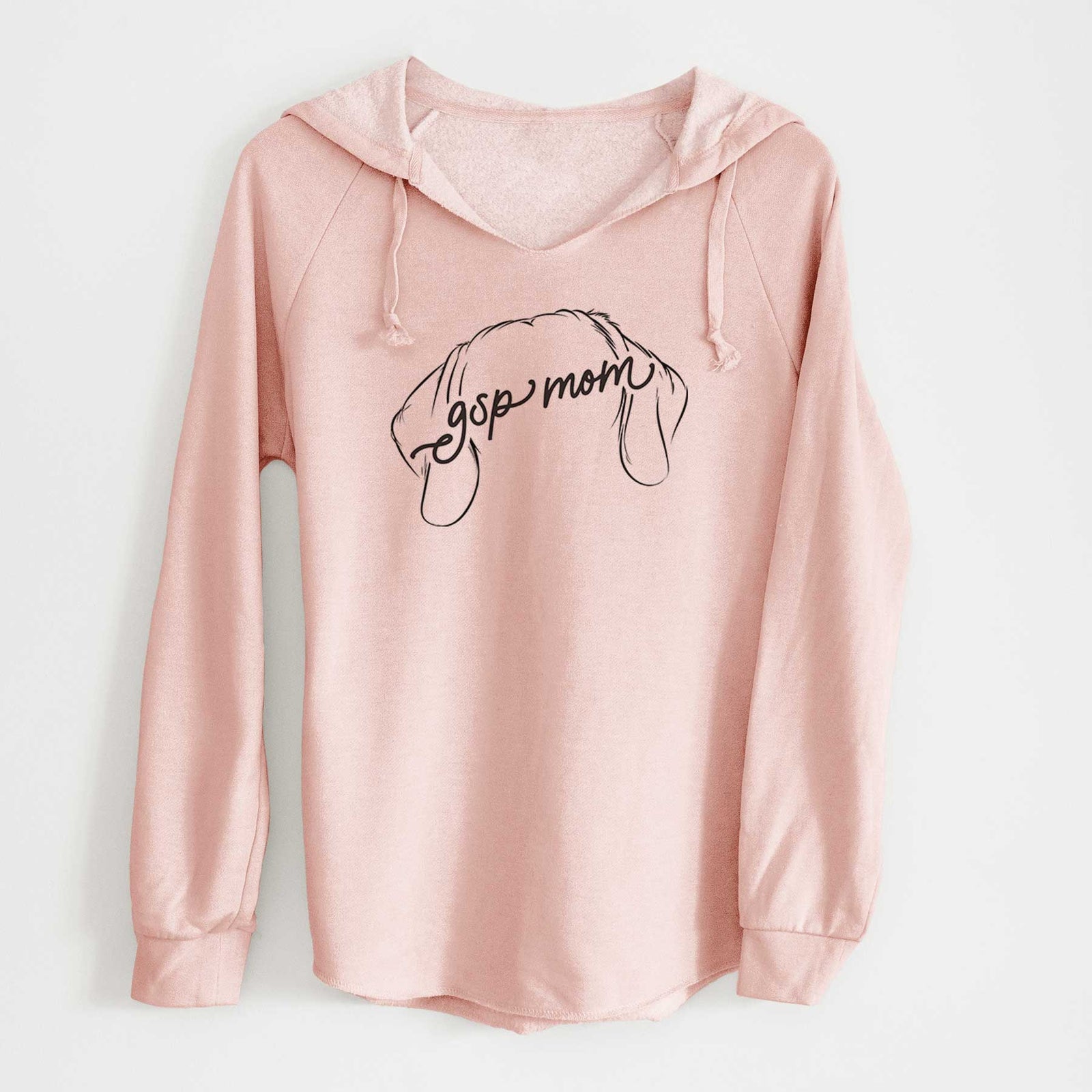 'German Shorthaired Pointer Mom' design on a Blush Cali Wave Hooded Sweatshirt