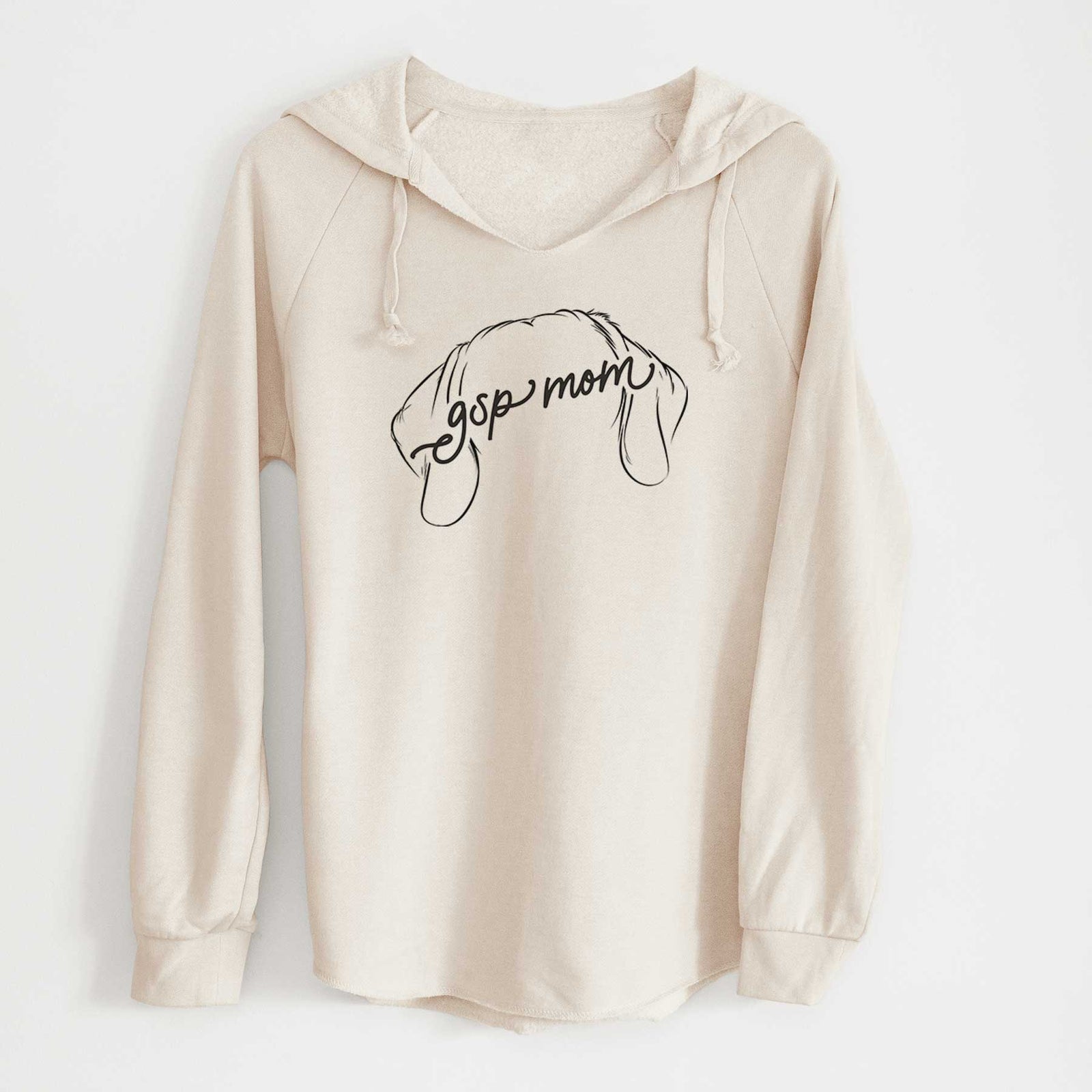 'German Shorthaired Pointer Mom' design on a Bone Cali Wave Hooded Sweatshirt