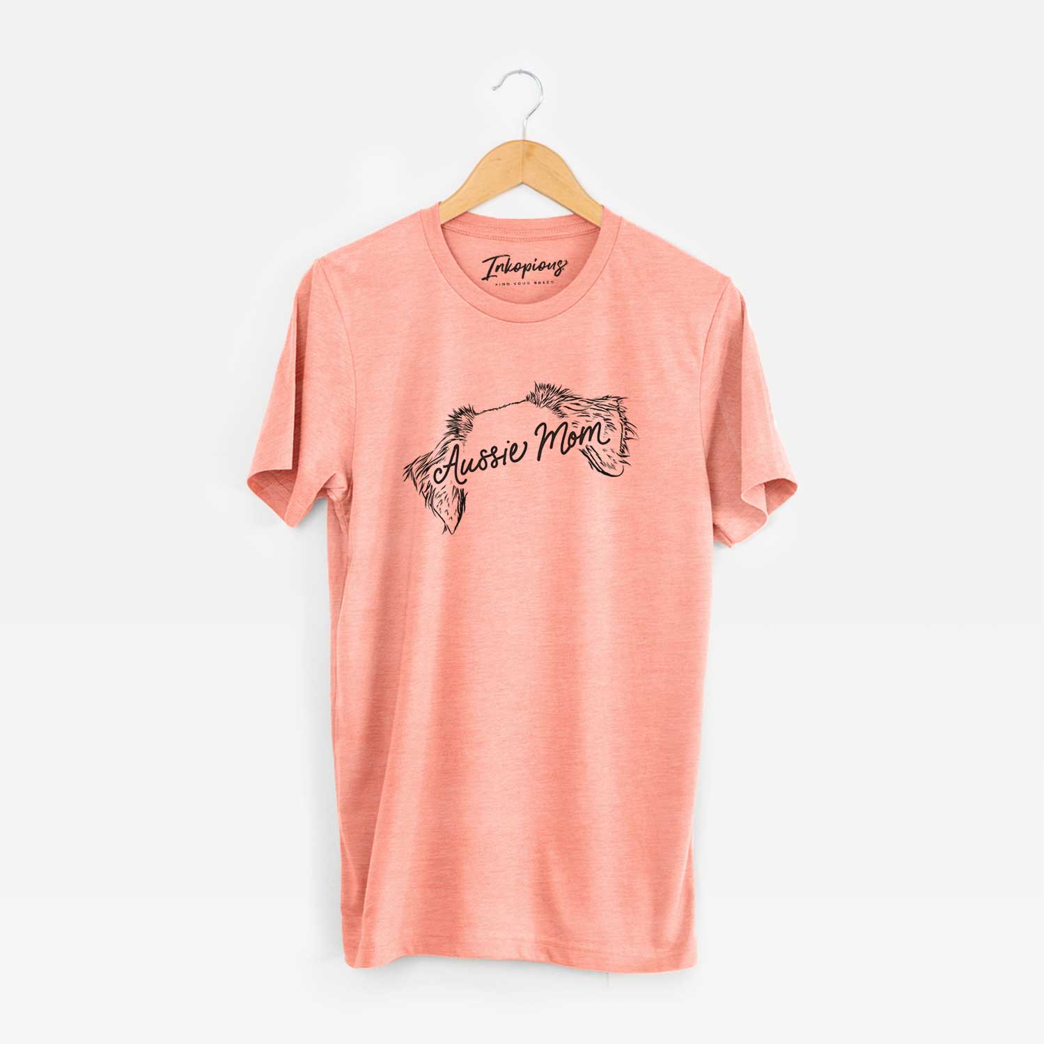 'Australian Shepherd Mom' design on a Sunset Unisex crewneck