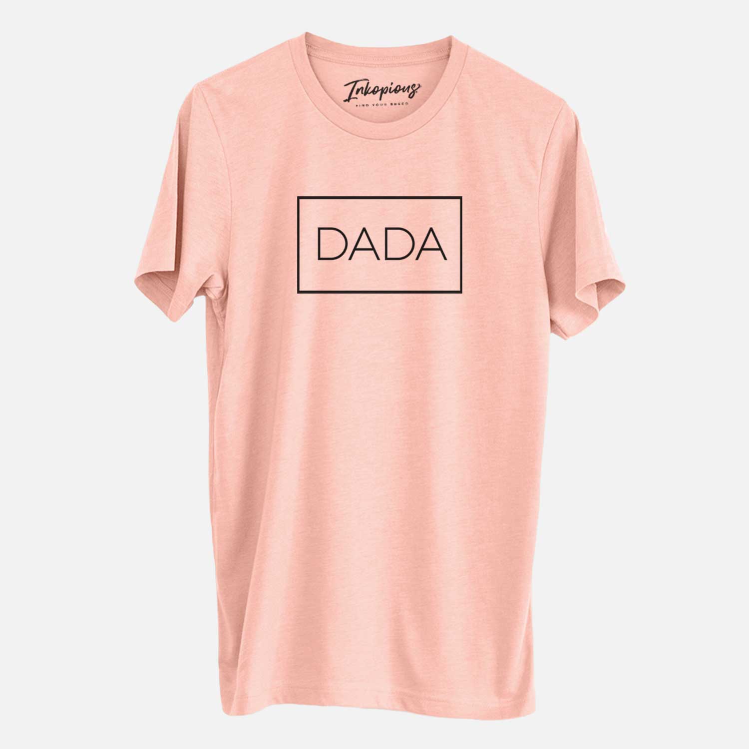 'Dada Boxed - 1 Line' design on a Peach Unisex crewneck