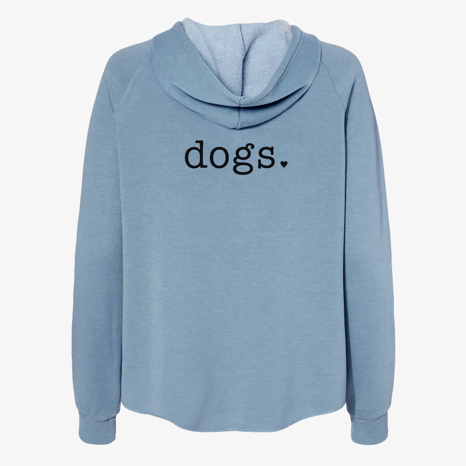 'Dogs' design on a Misty Blue Women's cali wave zip-up sweatshirt