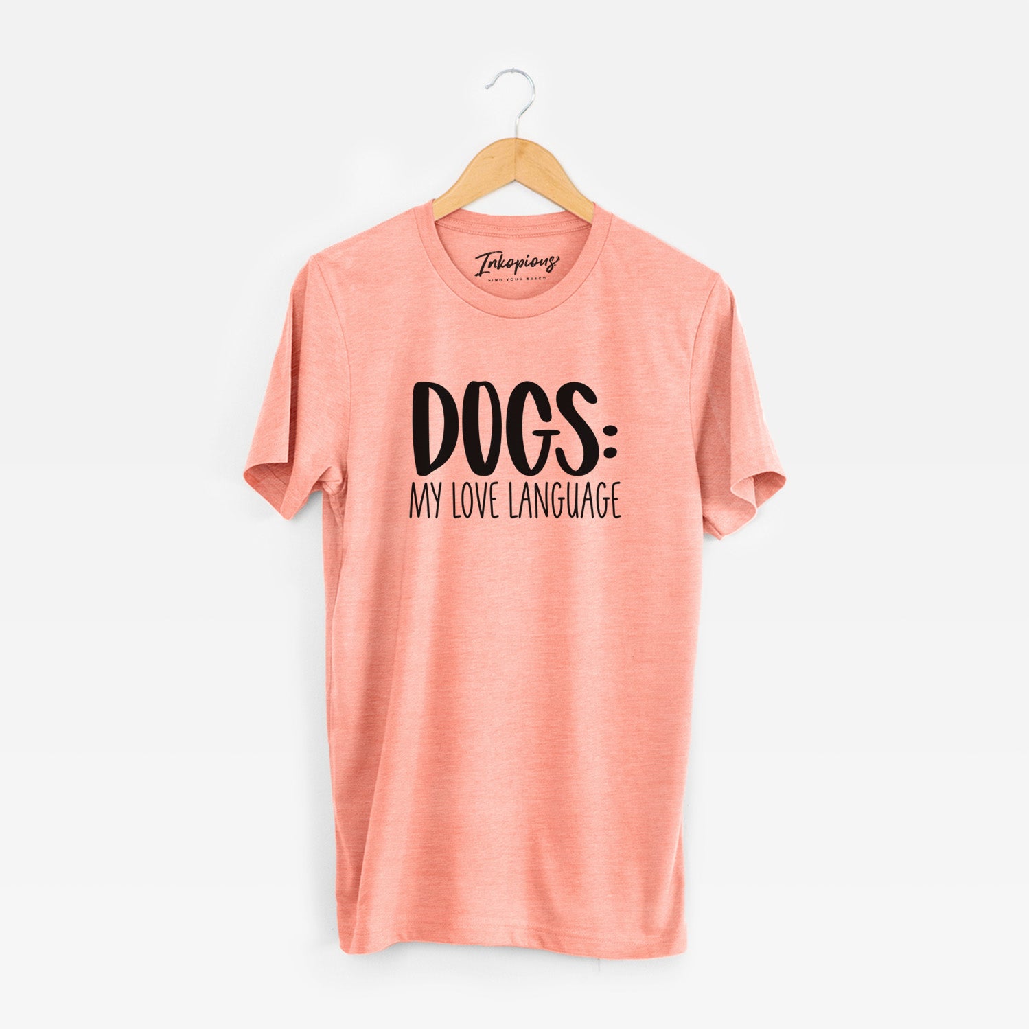 'Dogs: My Love Language' design on a Sunset Unisex crewneck
