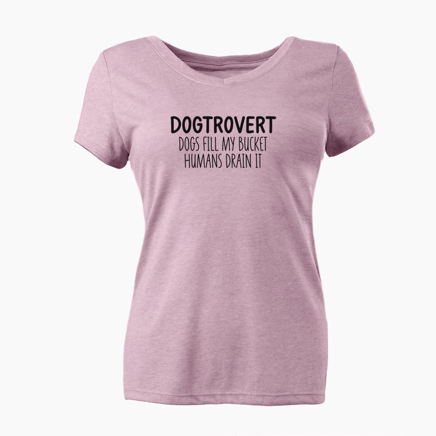 Dogtrovert - Dogs Fill My Bucket Humans Drain It - Women's Perfect V-neck Shirt