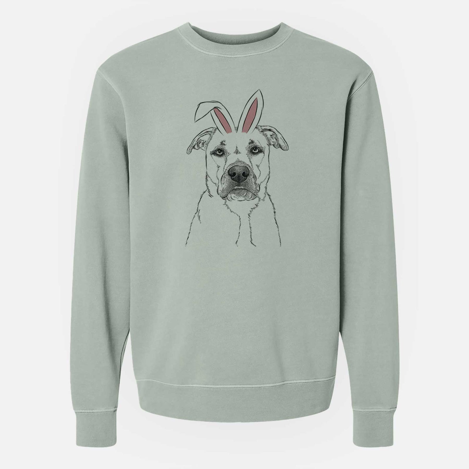 Easter Abby the Boxer Beagle Mix - Unisex Pigment Dyed Crew Sweatshirt
