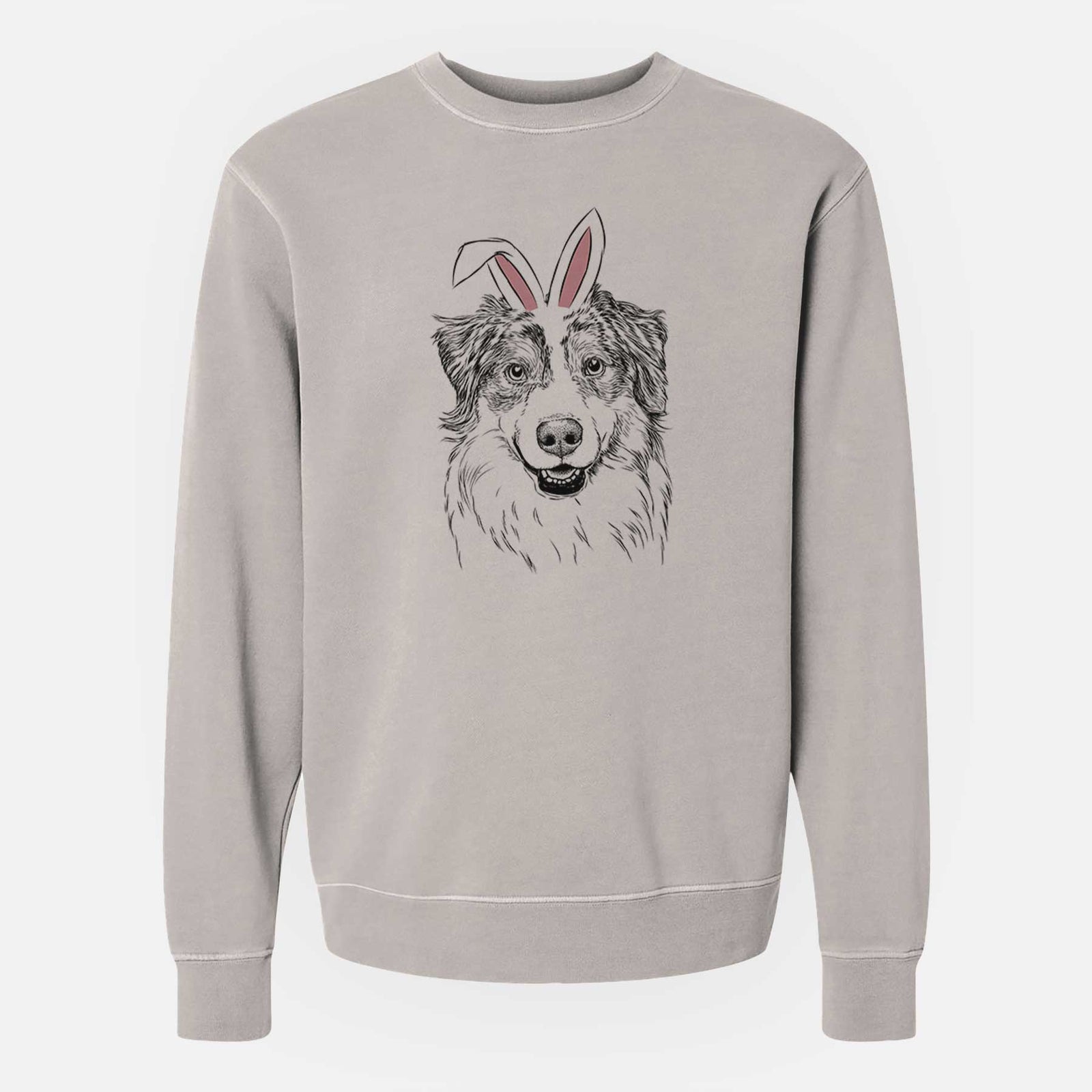 Easter Aonghus the Australian Shepherd - Unisex Pigment Dyed Crew Sweatshirt