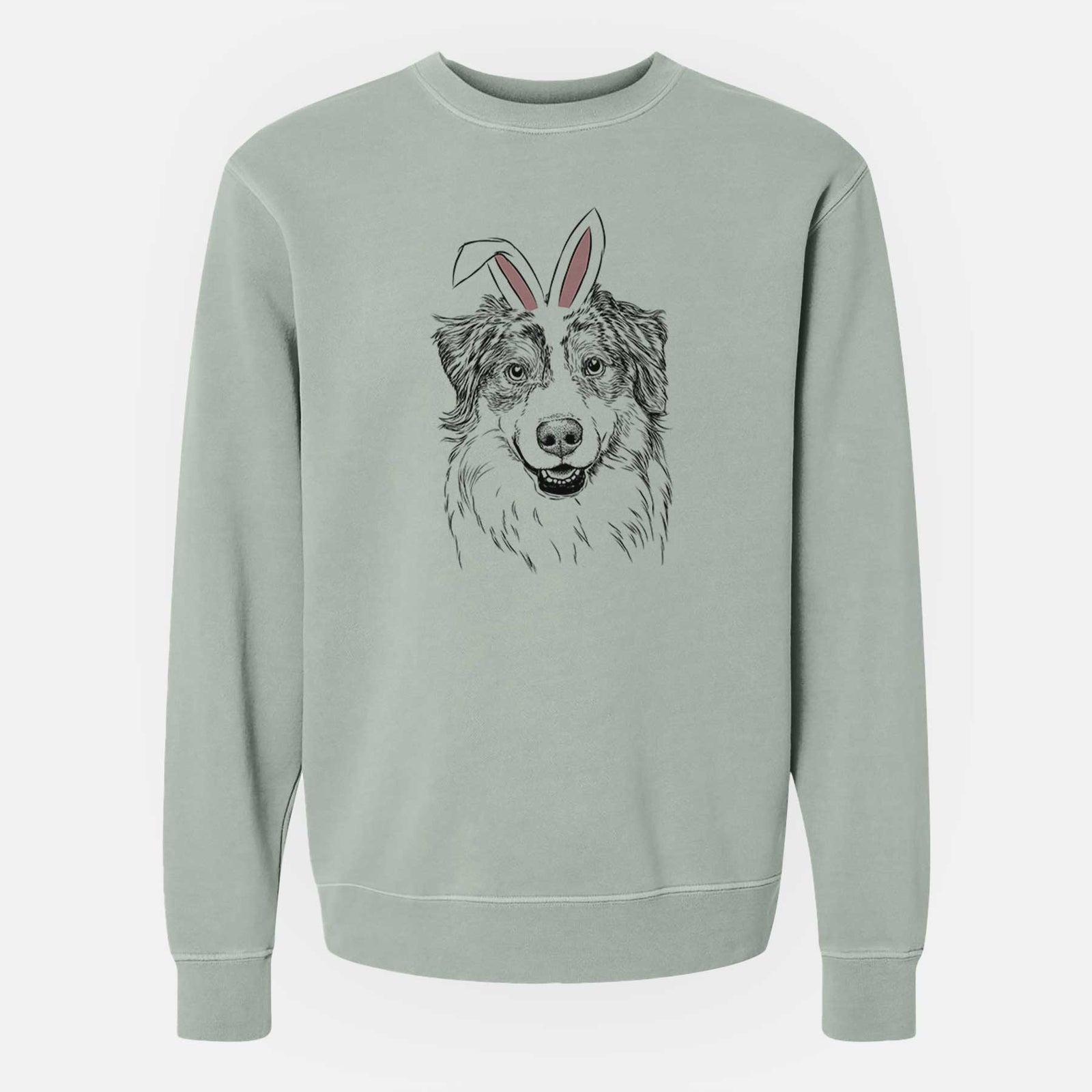 Easter Aonghus the Australian Shepherd - Unisex Pigment Dyed Crew Sweatshirt