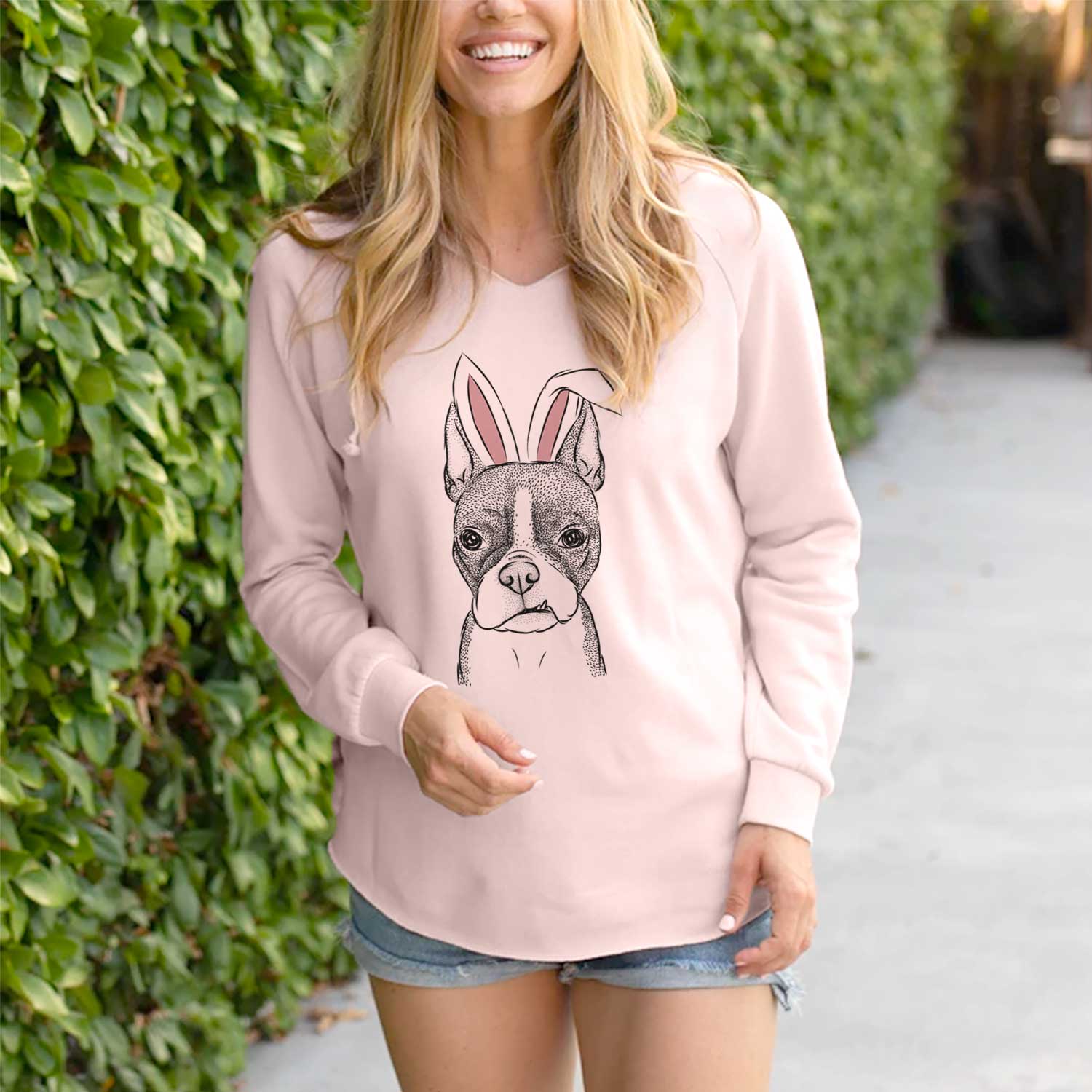 Easter Bean the Boston Terrier - Cali Wave Hooded Sweatshirt