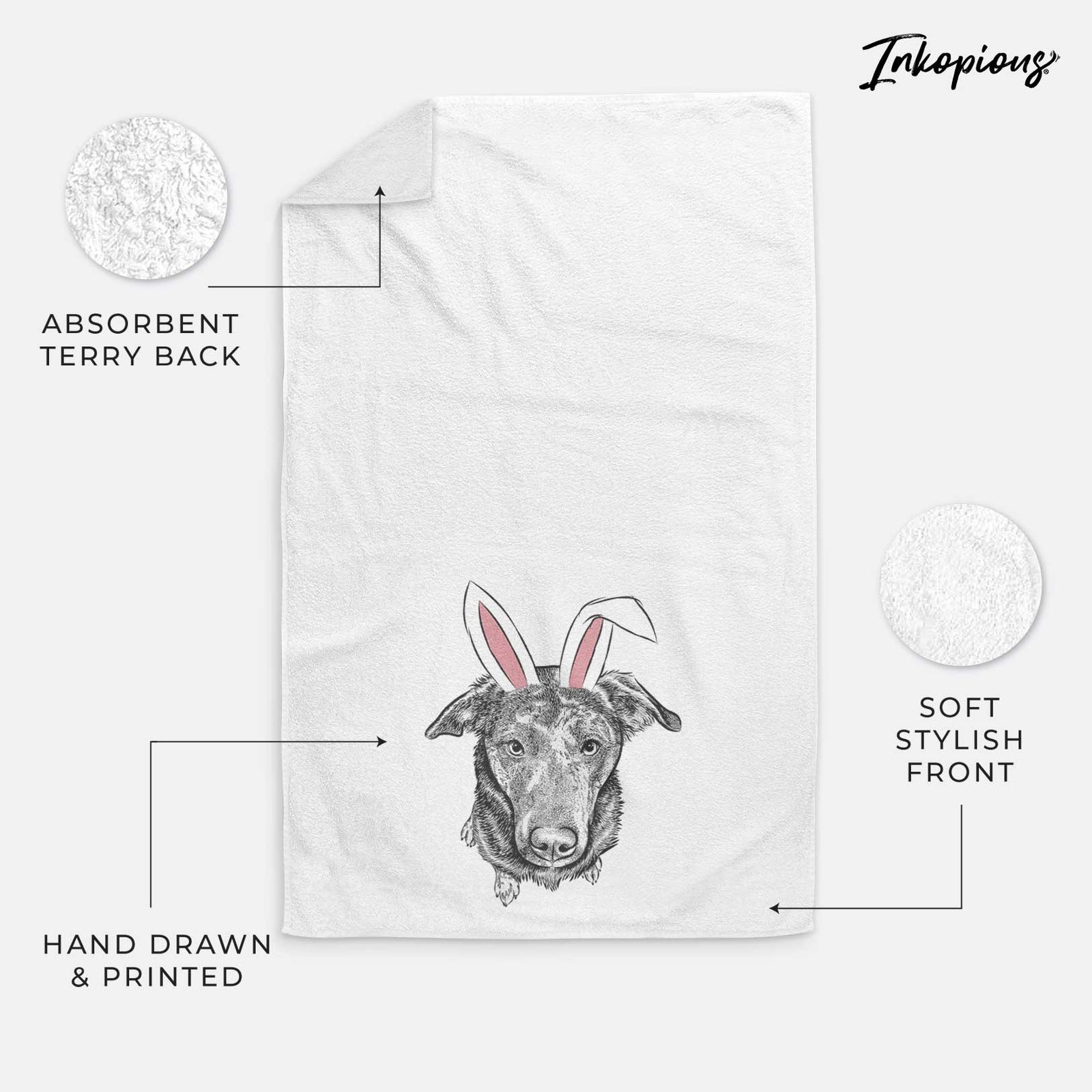 Echo the Pitbull Beagle Mix Decorative Hand Towel