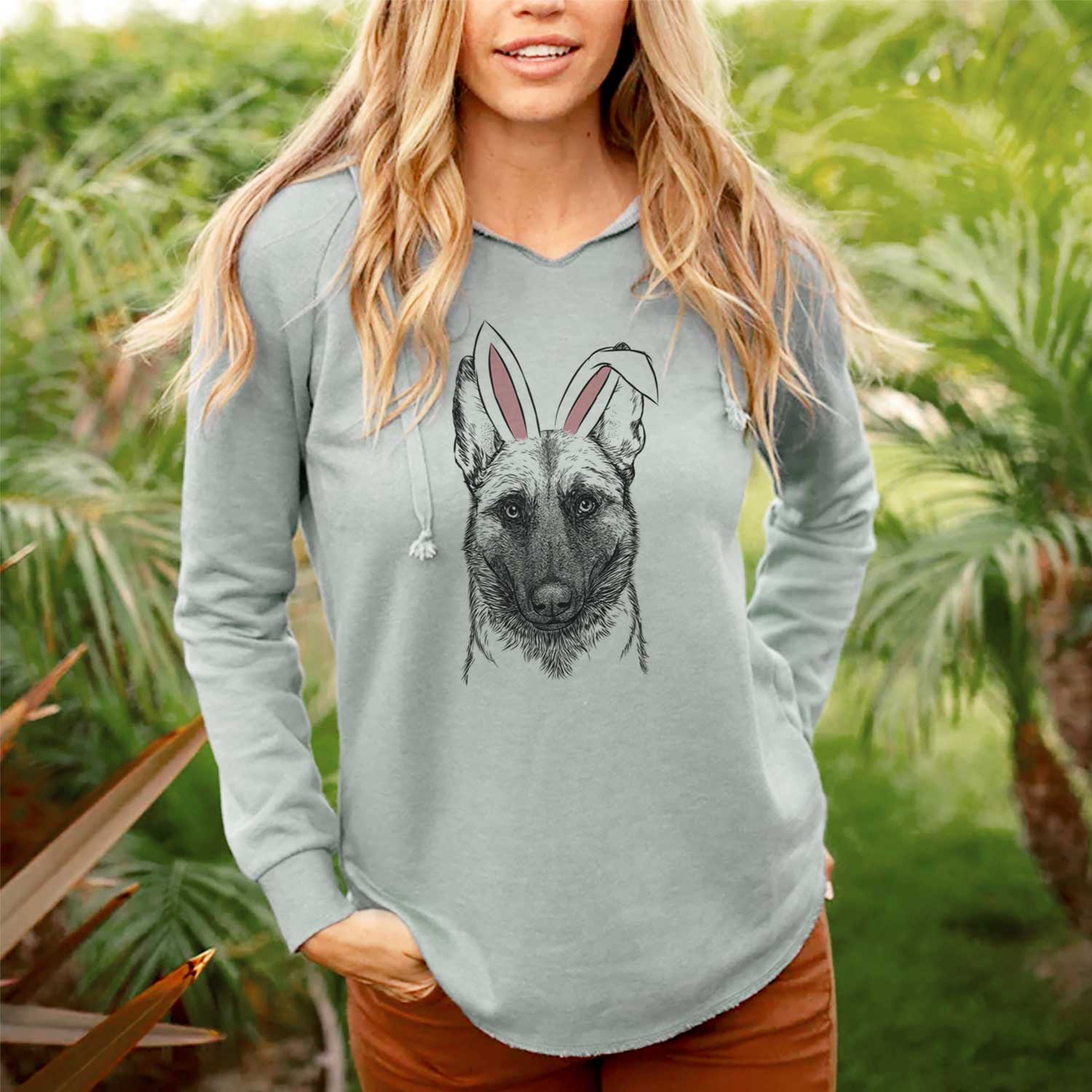 Easter Gunther the Belgian Malinois - Cali Wave Hooded Sweatshirt