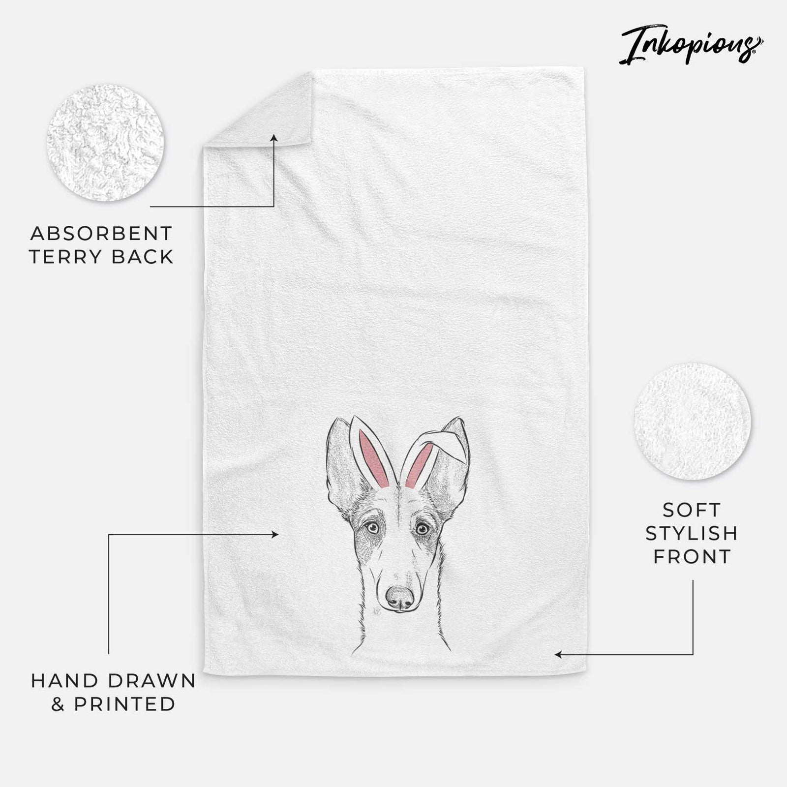 Halo the Ibizan Sight Hound Decorative Hand Towel