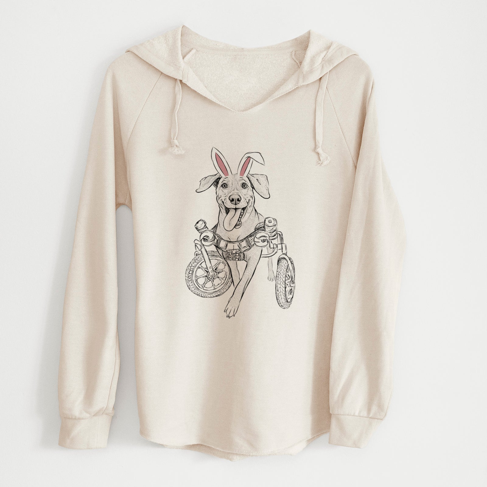 Easter Hannah the Pitbull Mix - Cali Wave Hooded Sweatshirt