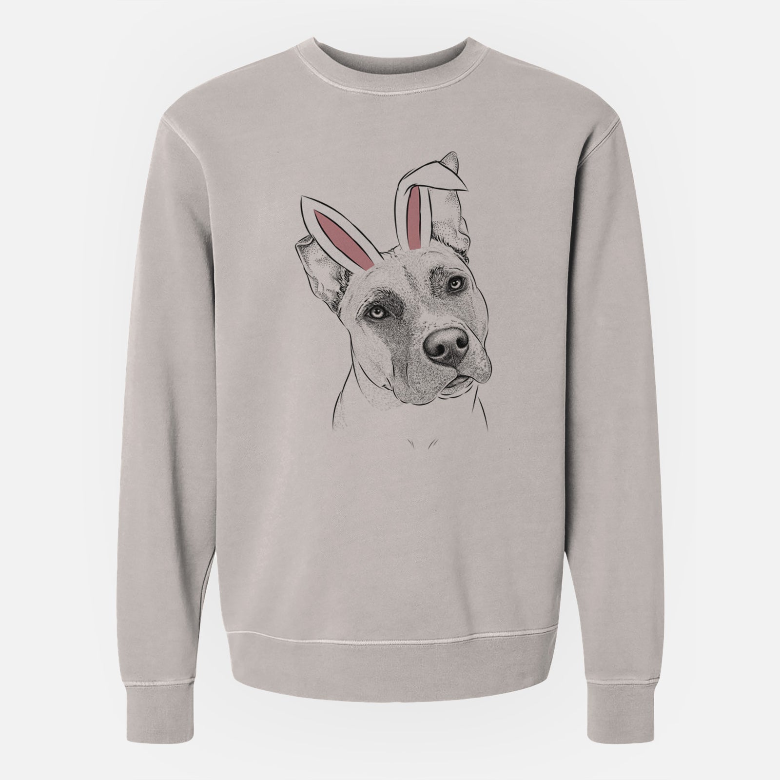 Easter Ivy the Pitbull Mix - Unisex Pigment Dyed Crew Sweatshirt