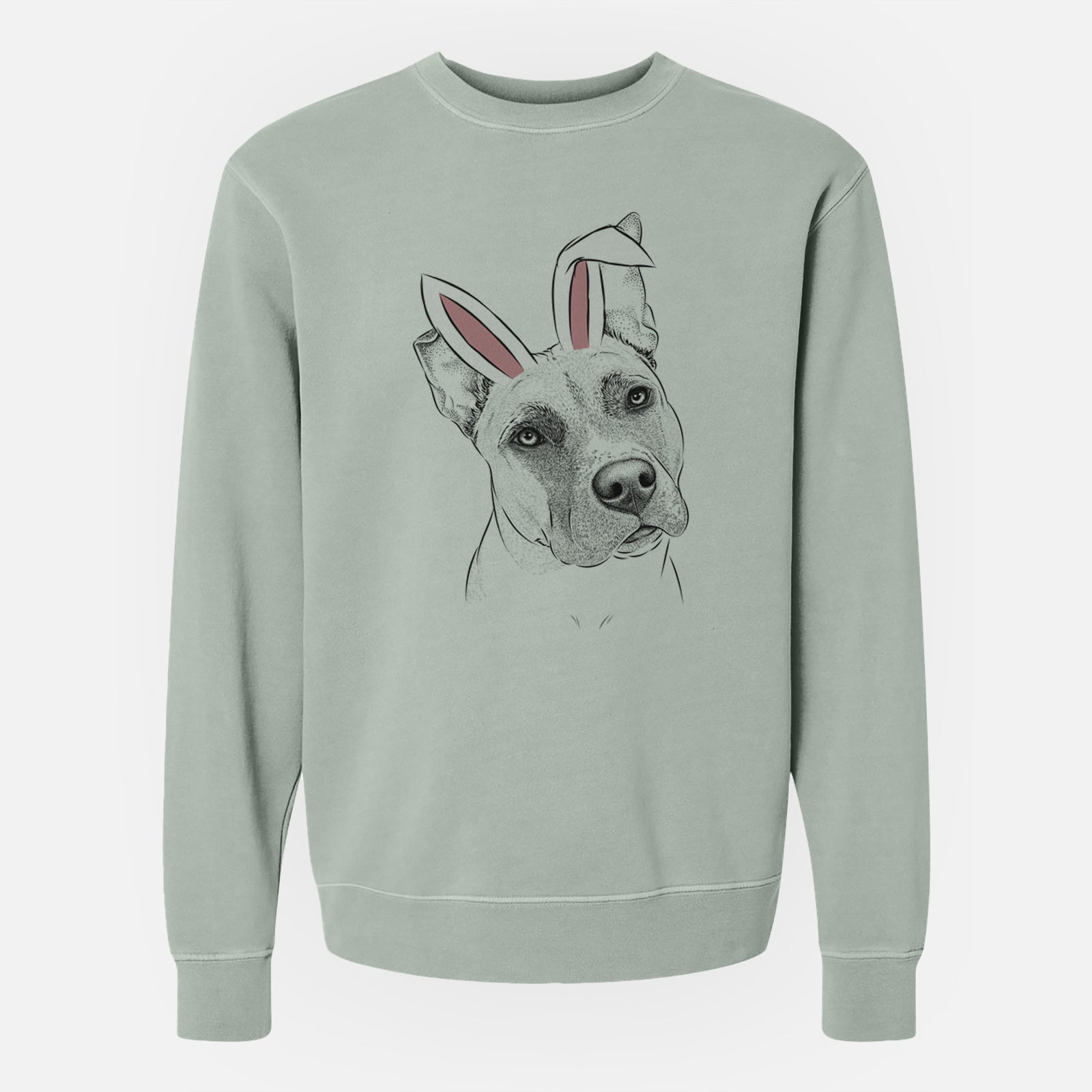Easter Ivy the Pitbull Mix - Unisex Pigment Dyed Crew Sweatshirt