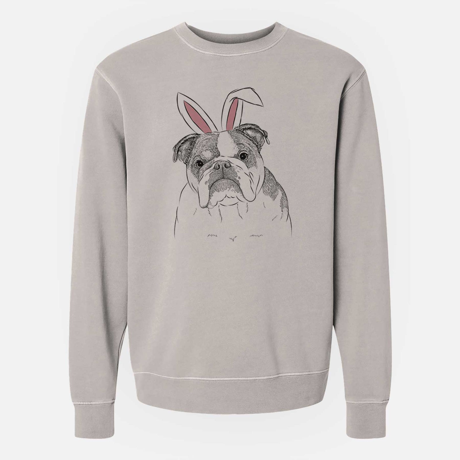 Easter Jack the English Bulldog - Unisex Pigment Dyed Crew Sweatshirt