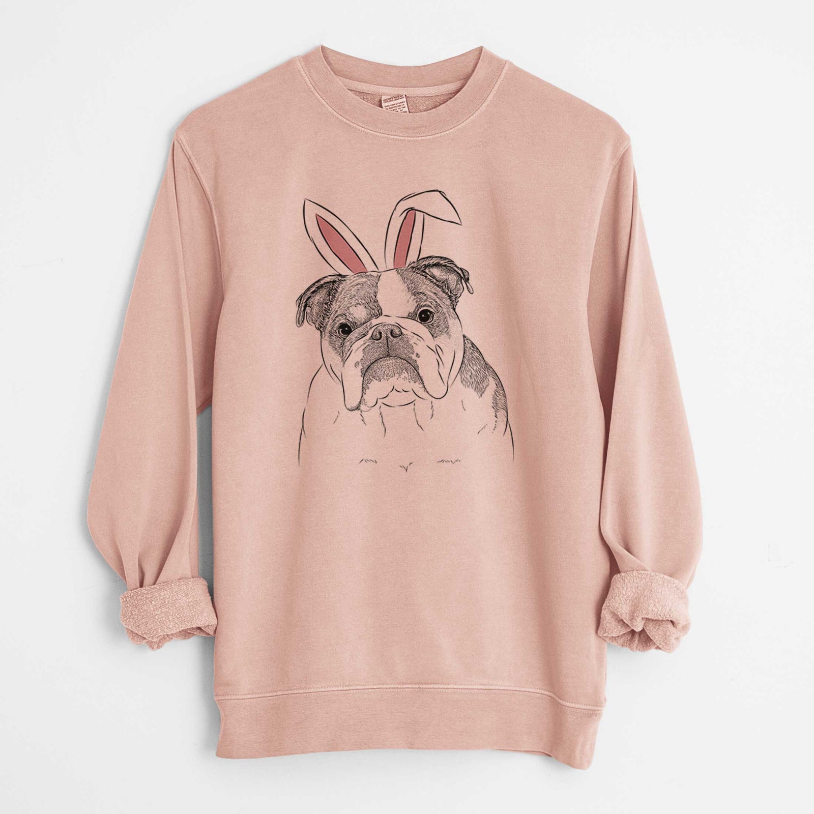 Easter Jack the English Bulldog - Unisex Pigment Dyed Crew Sweatshirt