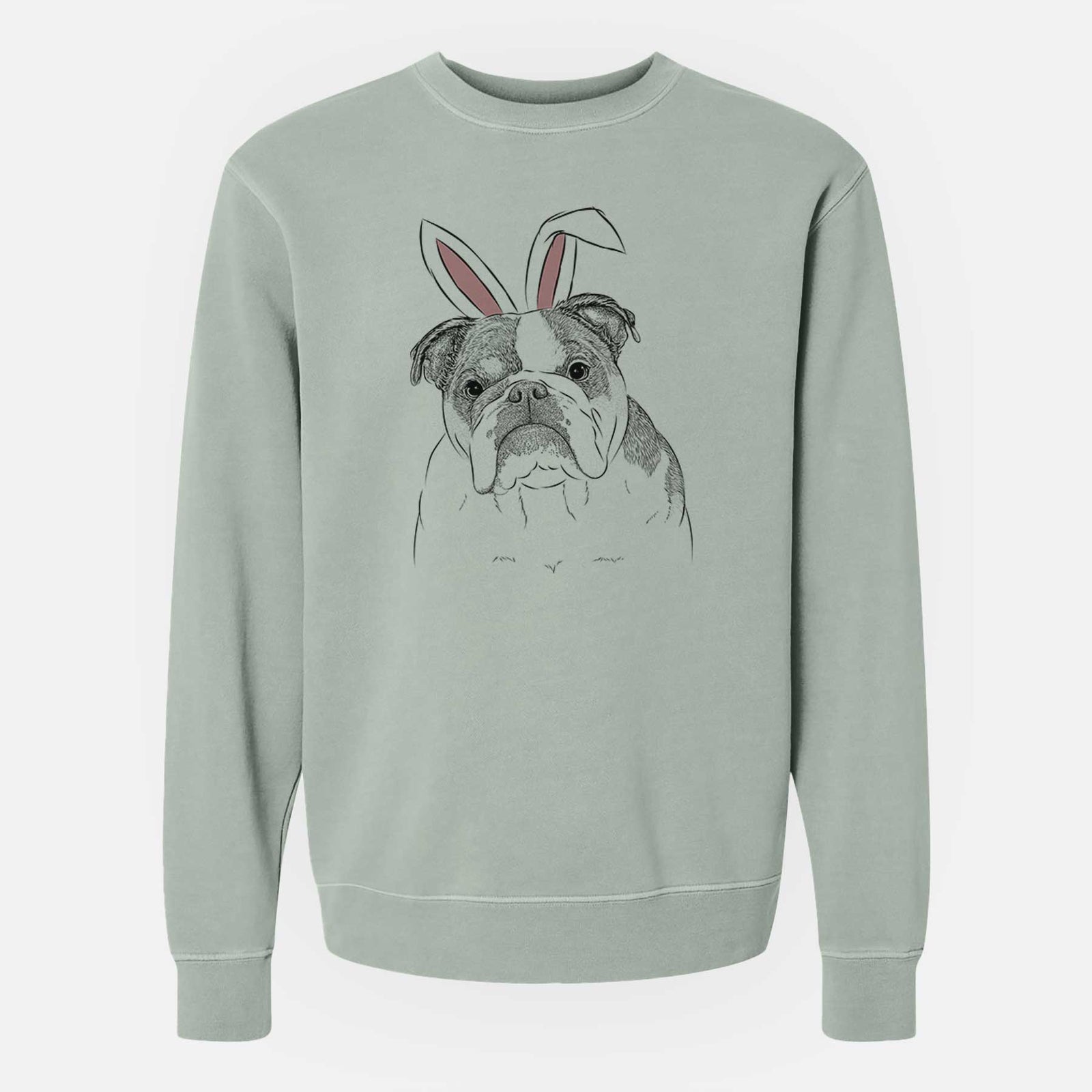 Easter Jack the English Bulldog - Unisex Pigment Dyed Crew Sweatshirt