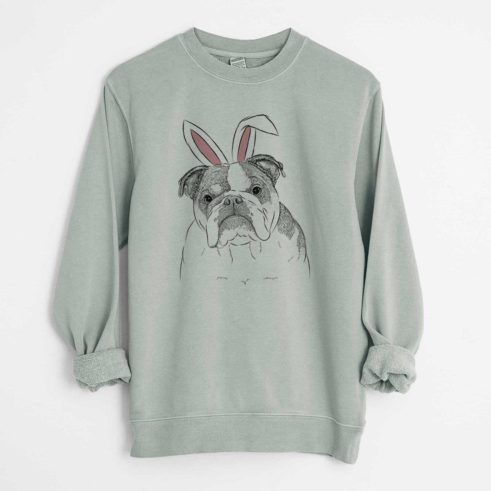 Easter Jack the English Bulldog - Unisex Pigment Dyed Crew Sweatshirt