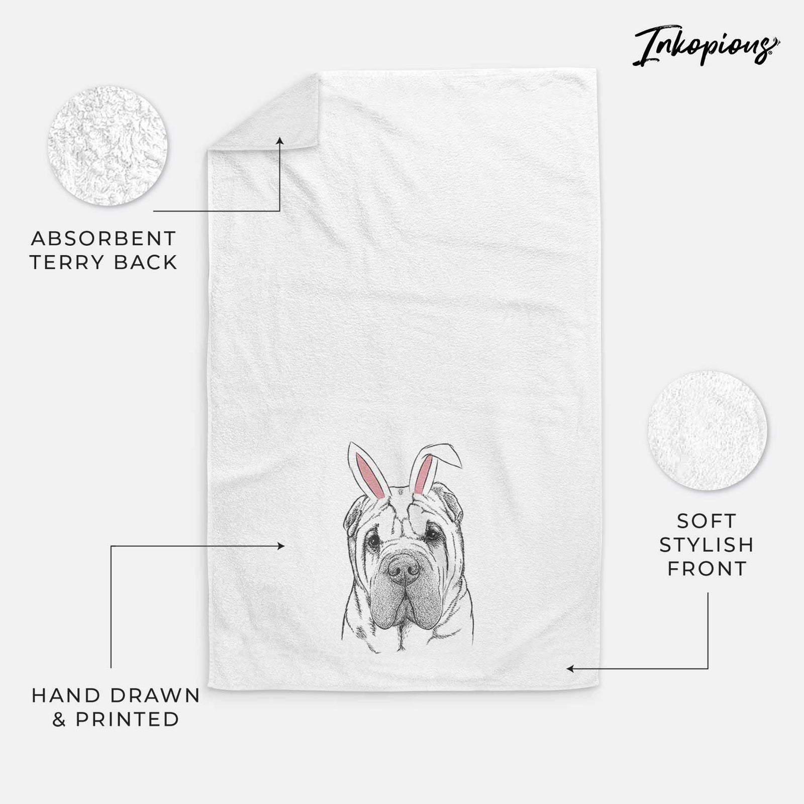 Lilly the Shar Pei Decorative Hand Towel