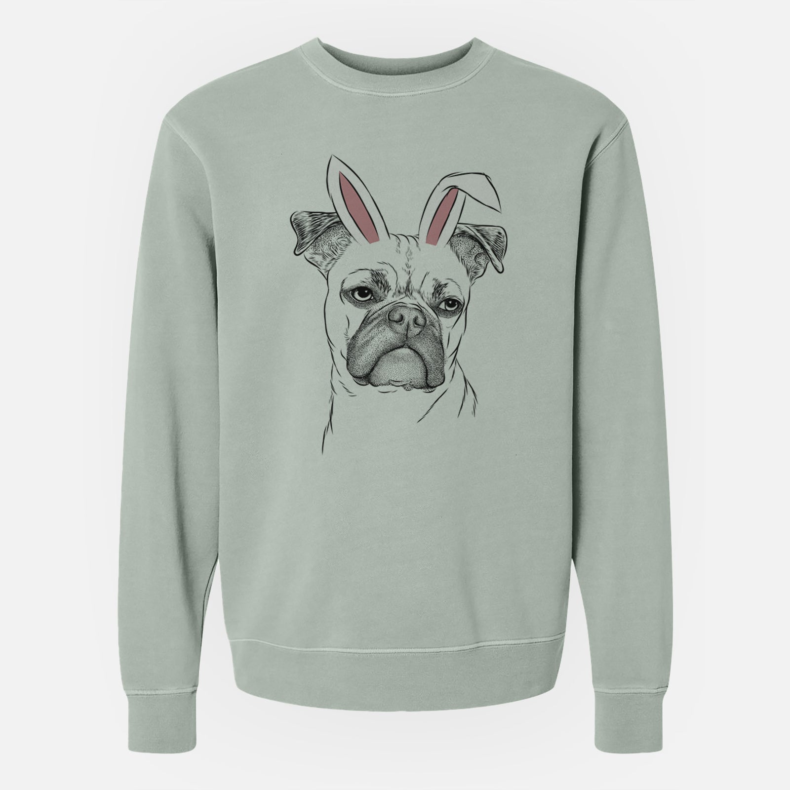 Easter Mack the Bugg (Boston Terrier/Pug) - Unisex Pigment Dyed Crew Sweatshirt