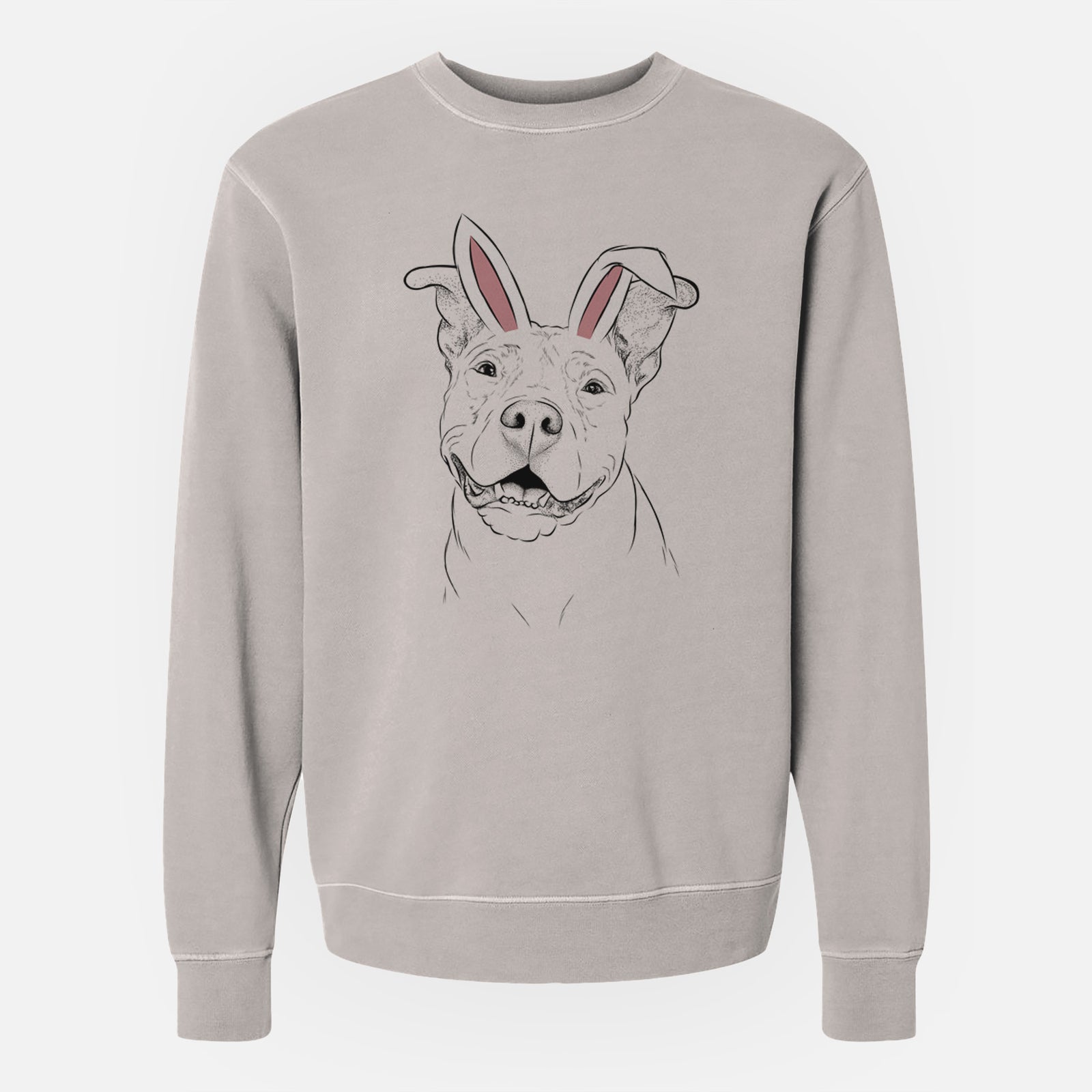 Easter Malibu the Staffordshire Terrier/Pitbull Mix - Unisex Pigment Dyed Crew Sweatshirt