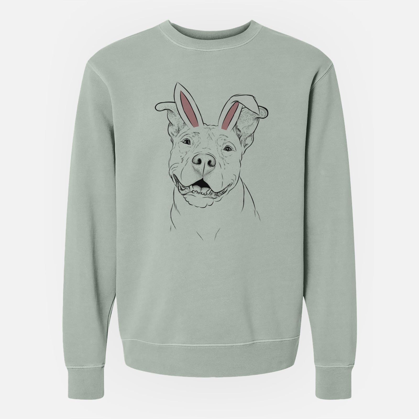 Easter Malibu the Staffordshire Terrier/Pitbull Mix - Unisex Pigment Dyed Crew Sweatshirt