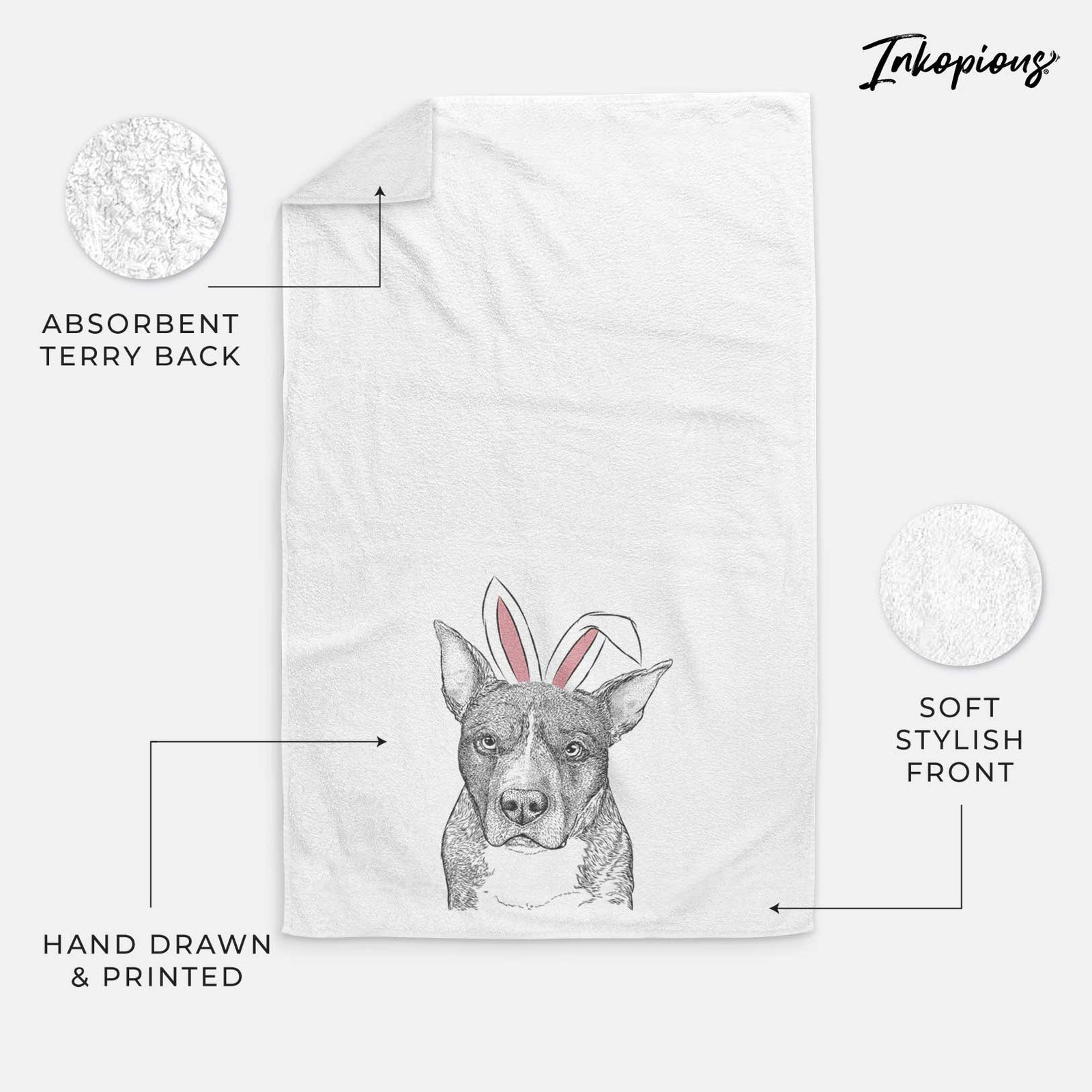 Mercy the Pitbull Decorative Hand Towel