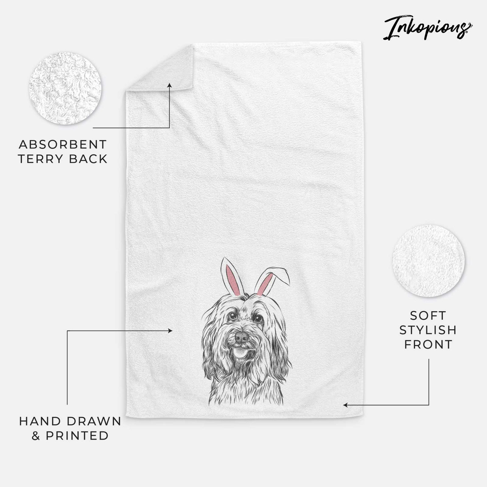 Rime the Tibetan Terrier Decorative Hand Towel
