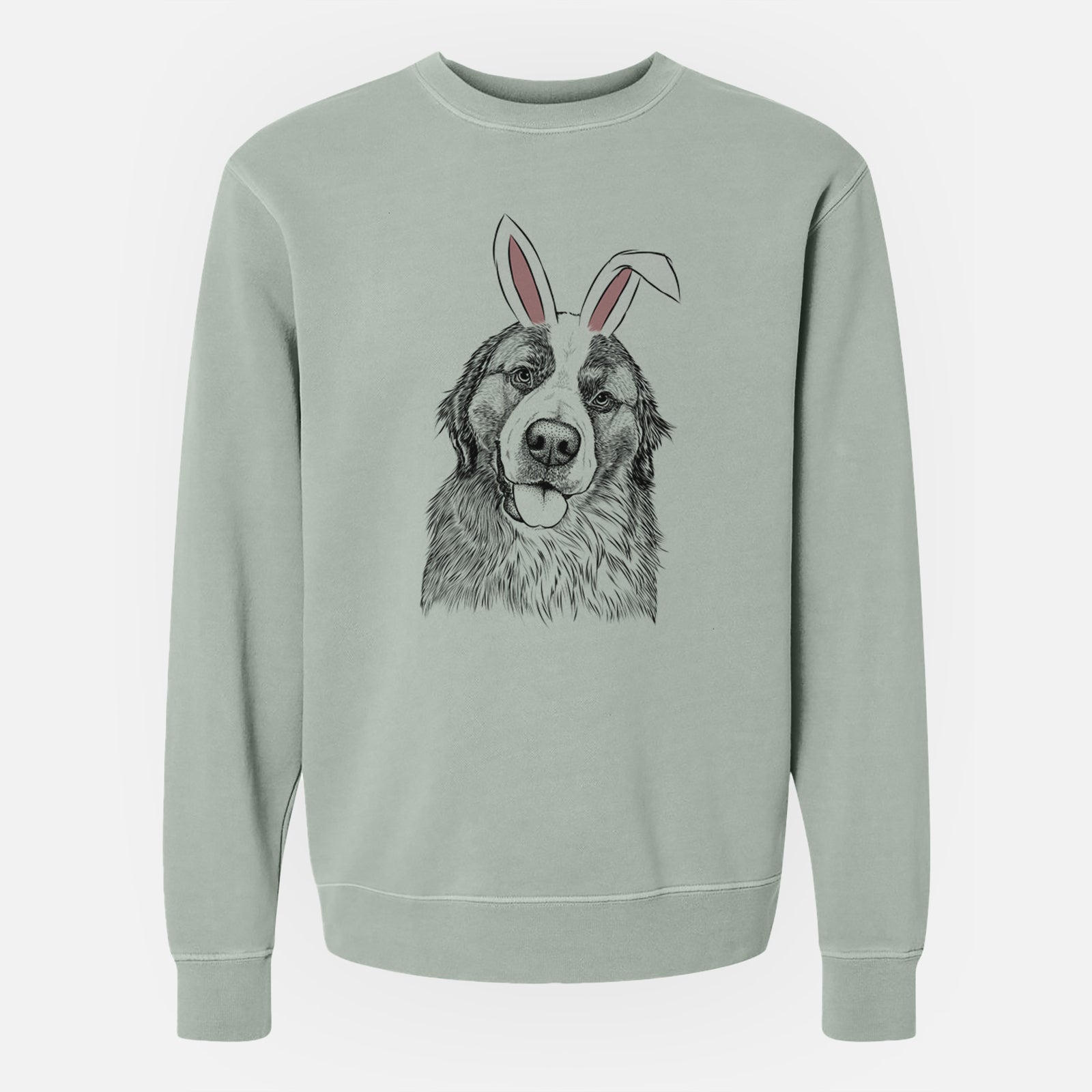 Easter Walter the Bernese Mountain Dog Mix - Unisex Pigment Dyed Crew Sweatshirt