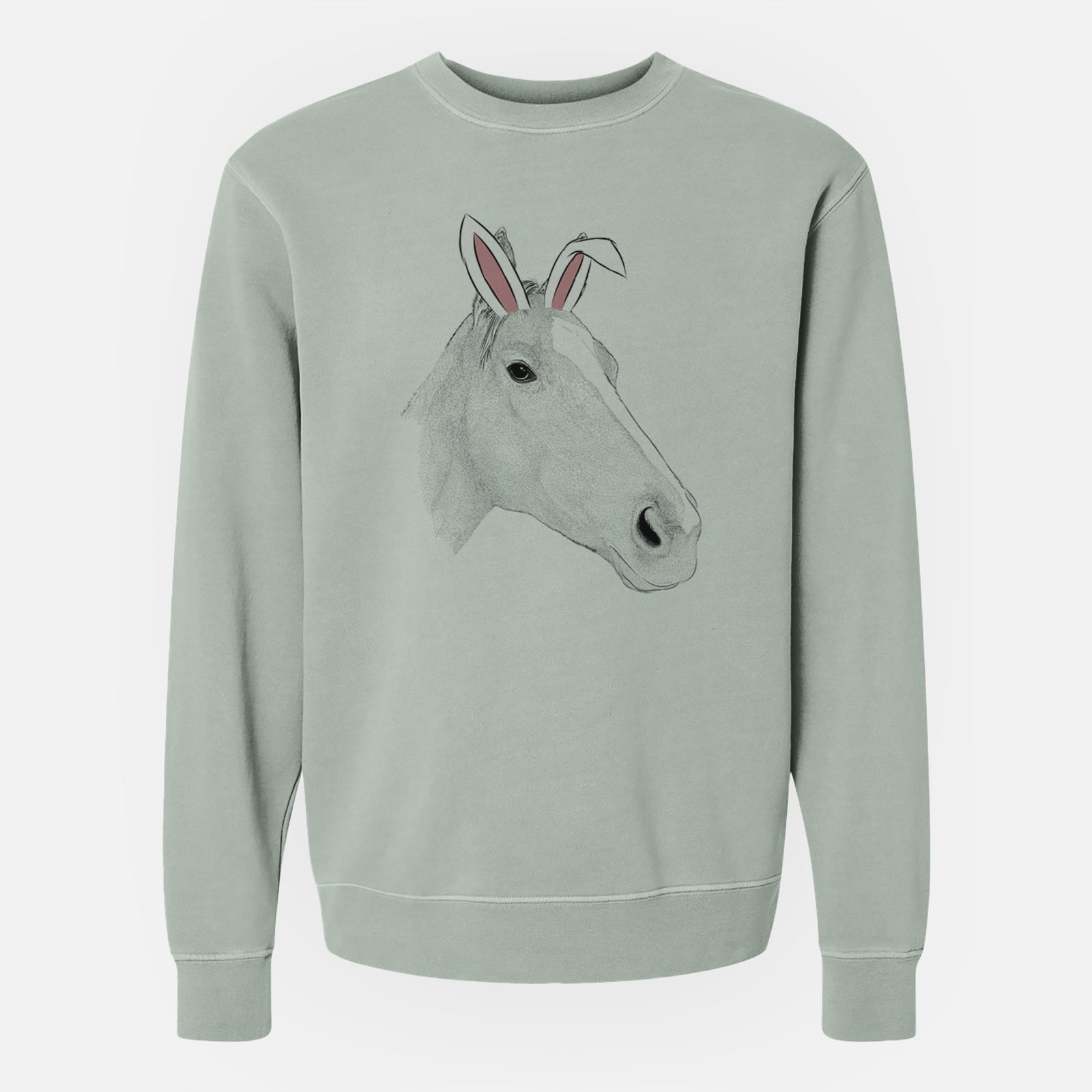 Easter Westley the Horse - Unisex Pigment Dyed Crew Sweatshirt