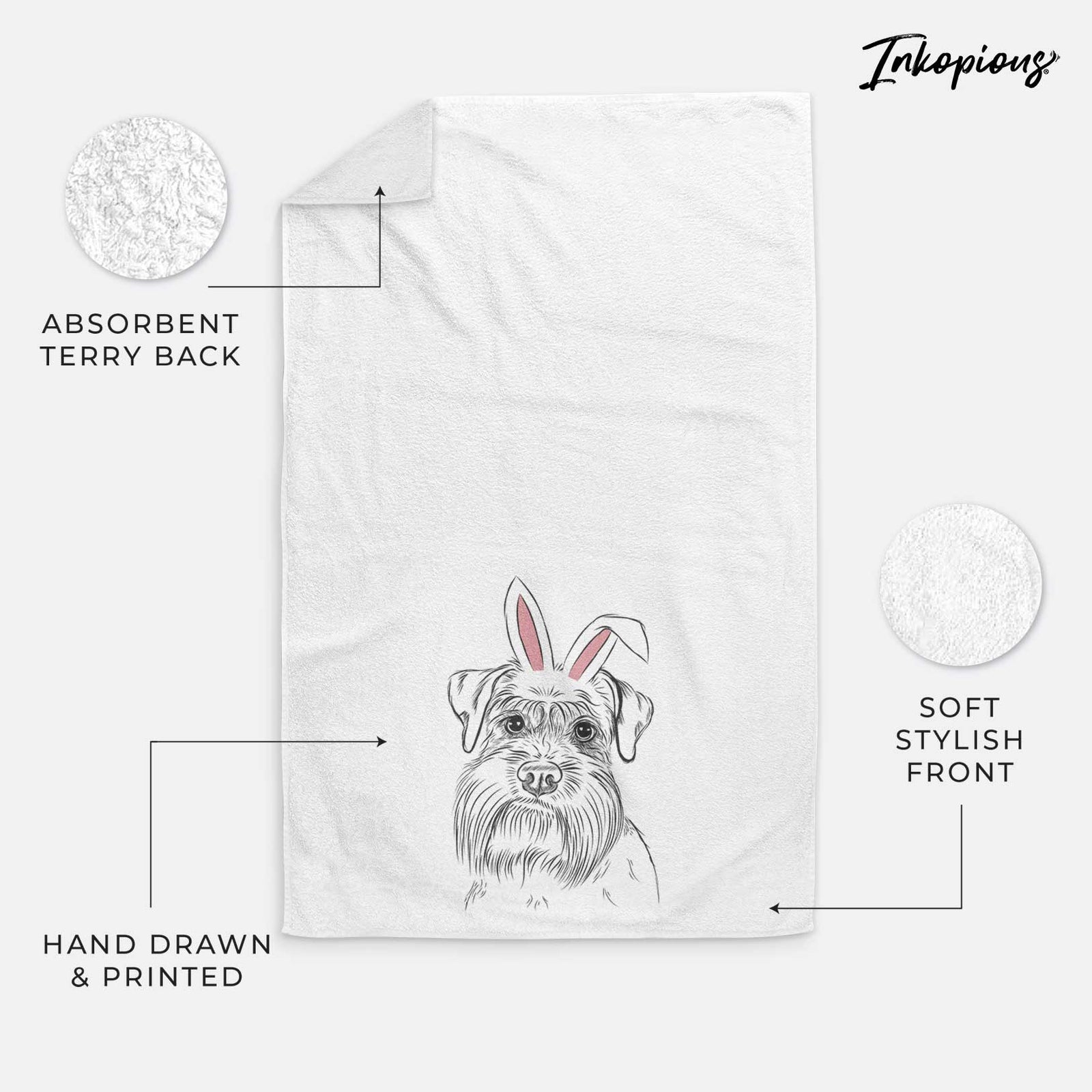 Wrigley the Schnauzer Decorative Hand Towel