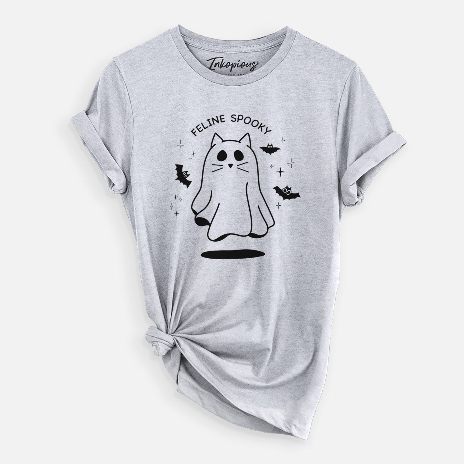 'Feline Spooky' design on a Grey Unisex crewneck