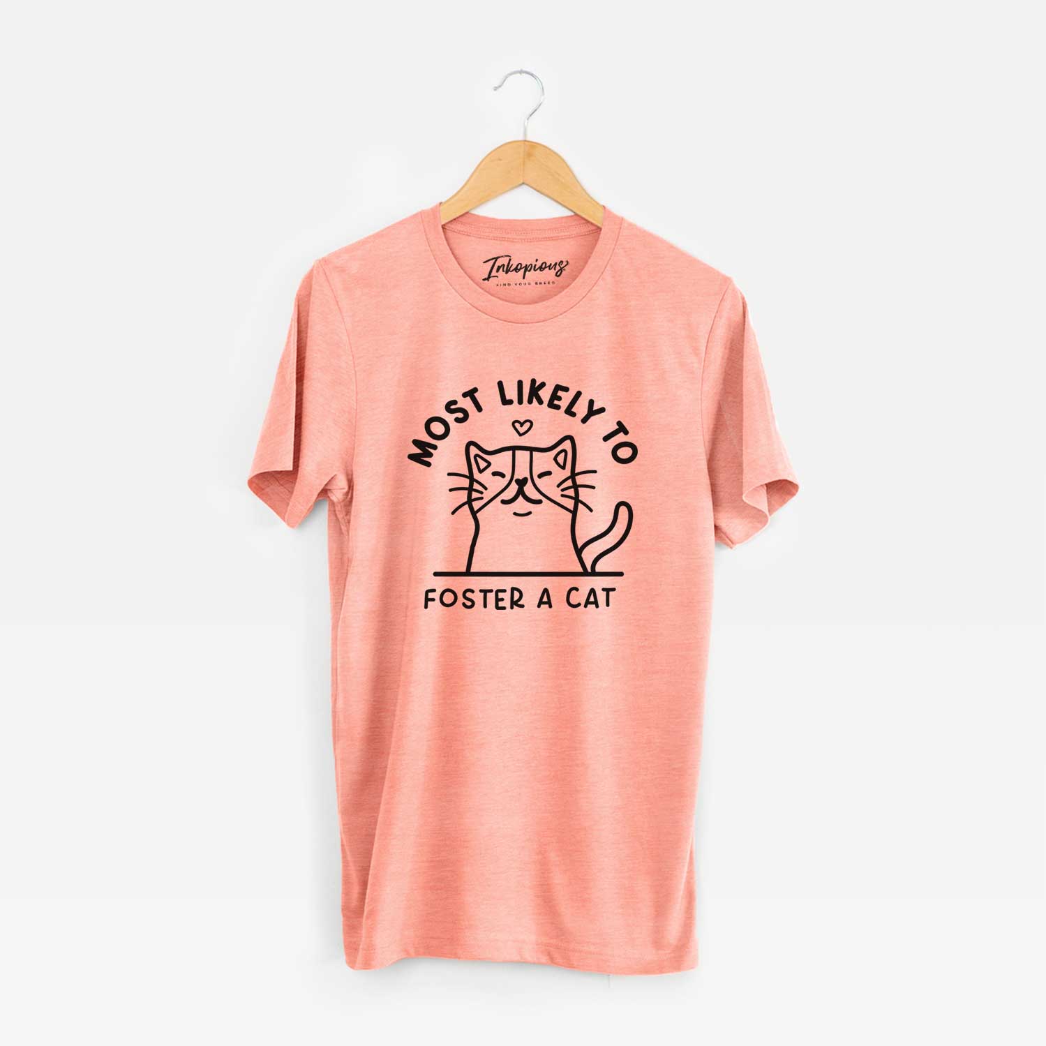 'Most Likely to Foster a Cat' design on a Sunset Unisex crewneck