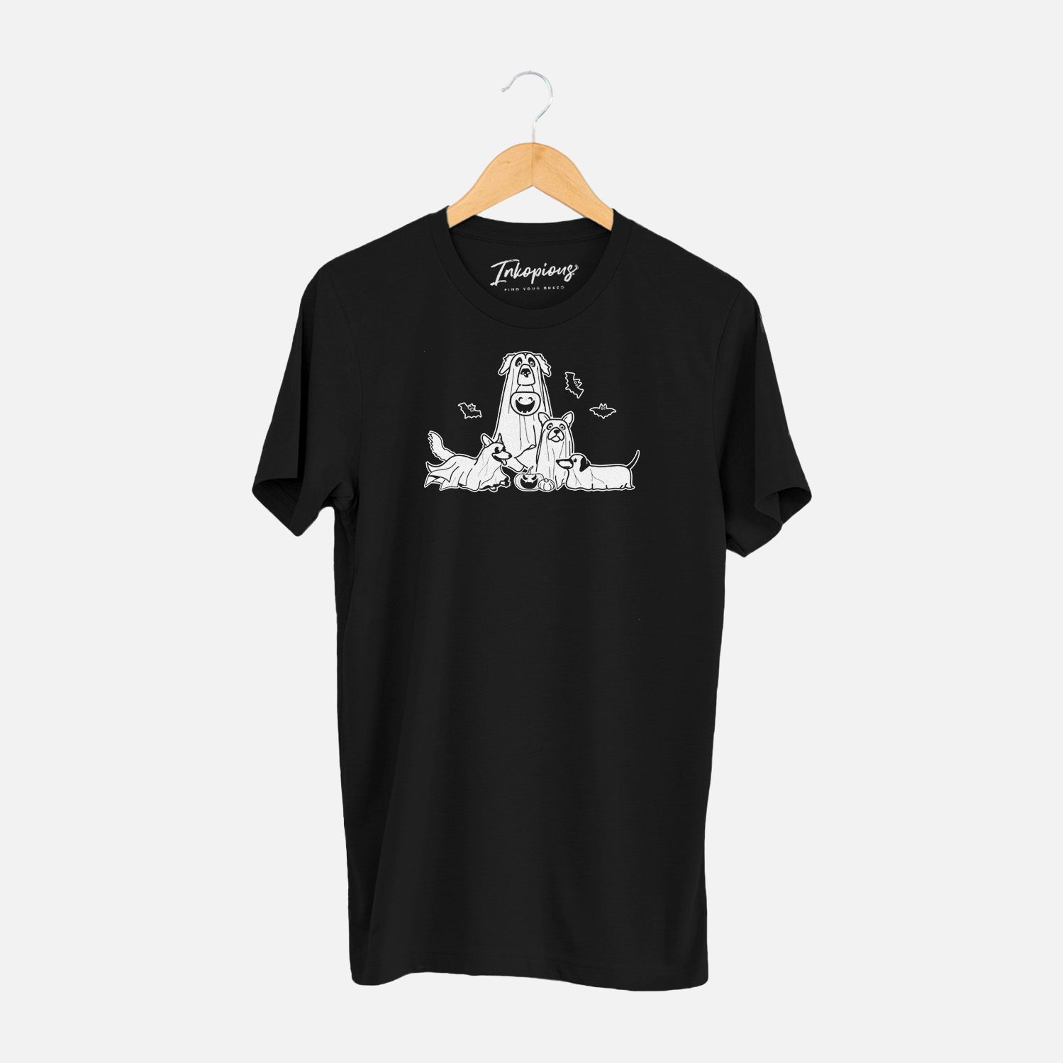 'Ghost Pups' design on a Black Unisex crewneck