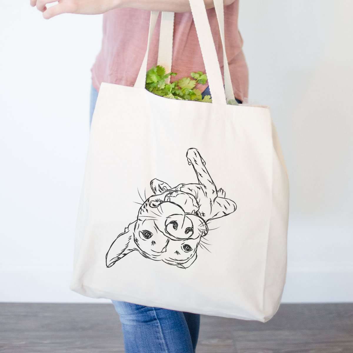 'Goose the Mixed Breed' design on a tote bag