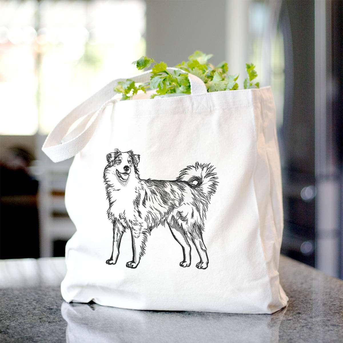 Halftone Australian Shepherd - Tote Bag