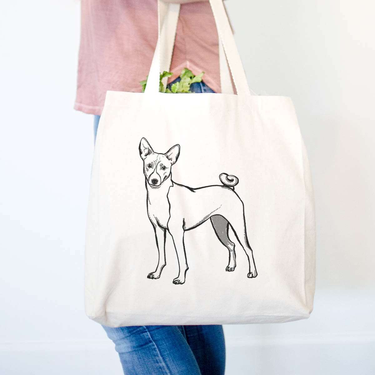 Halftone Basenji - Tote Bag