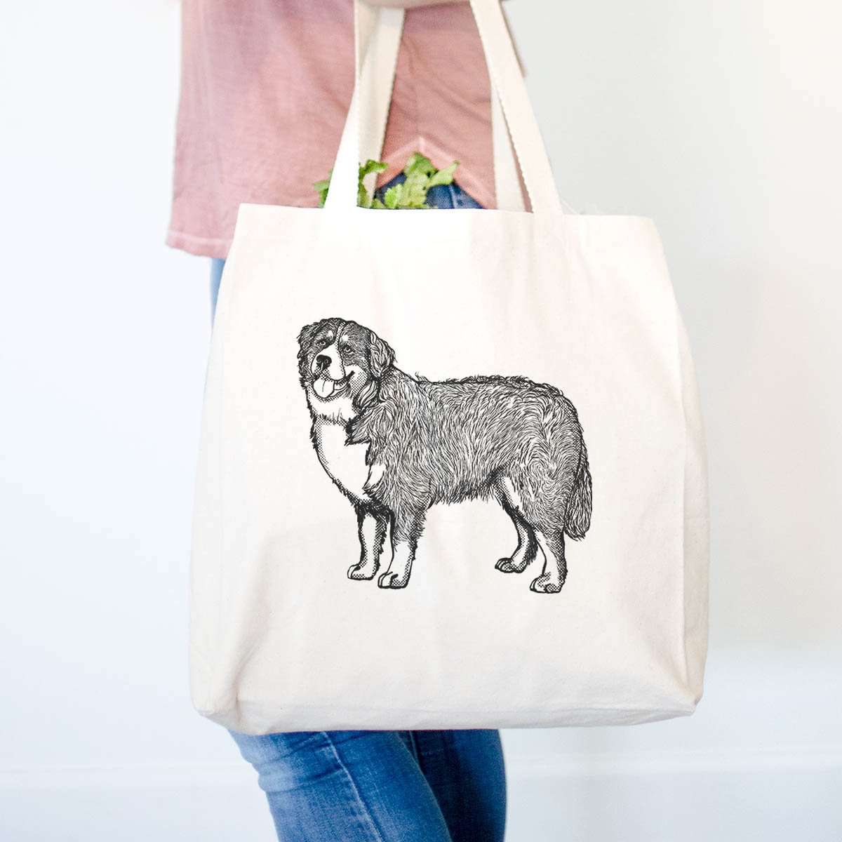 Halftone Bernese Mountain Dog - Tote Bag