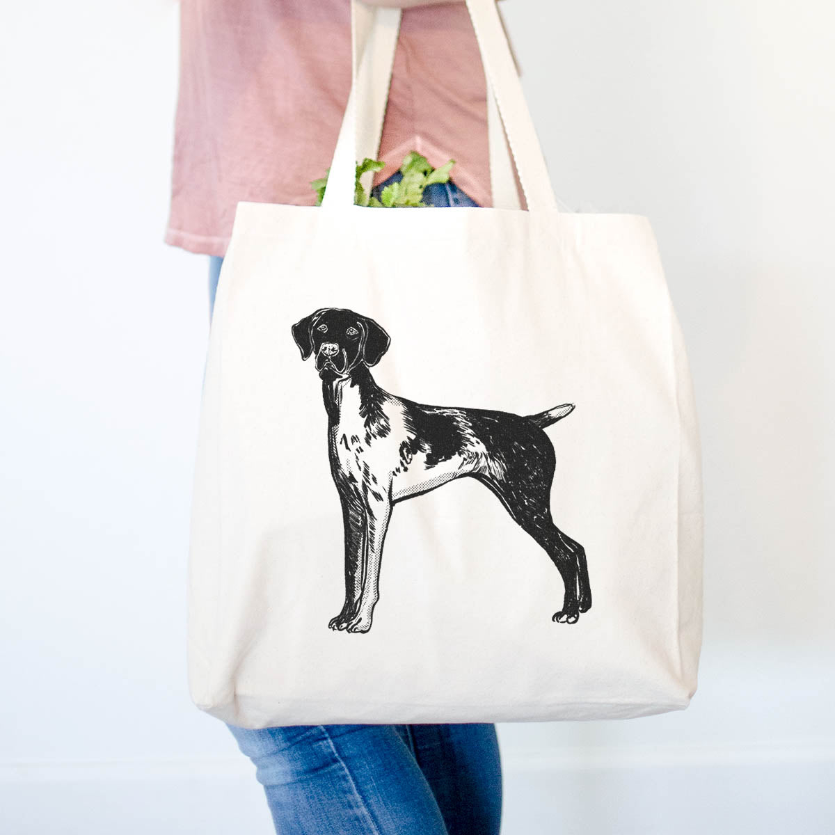 Halftone Docked German Shorthaired Pointer - Tote Bag